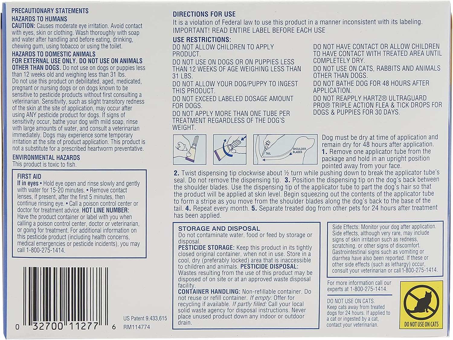 Hartz UltraGuard Pro Flea Tick Drops for Dogs 3160 lbs