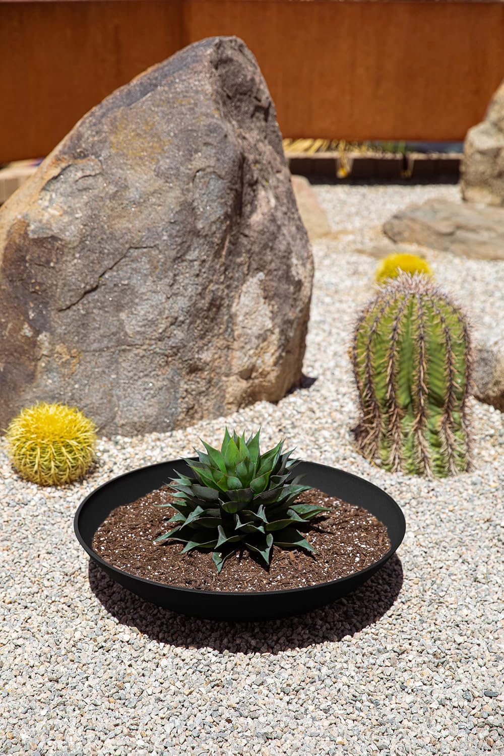 Veradek Mason Series Lane Bowl - Large Outdoor Bowl Planter | Made From a Durable Plastic-Stone Composite With Pre-Drilled Drainage Holes. Modern Patio/Tabletop Décor