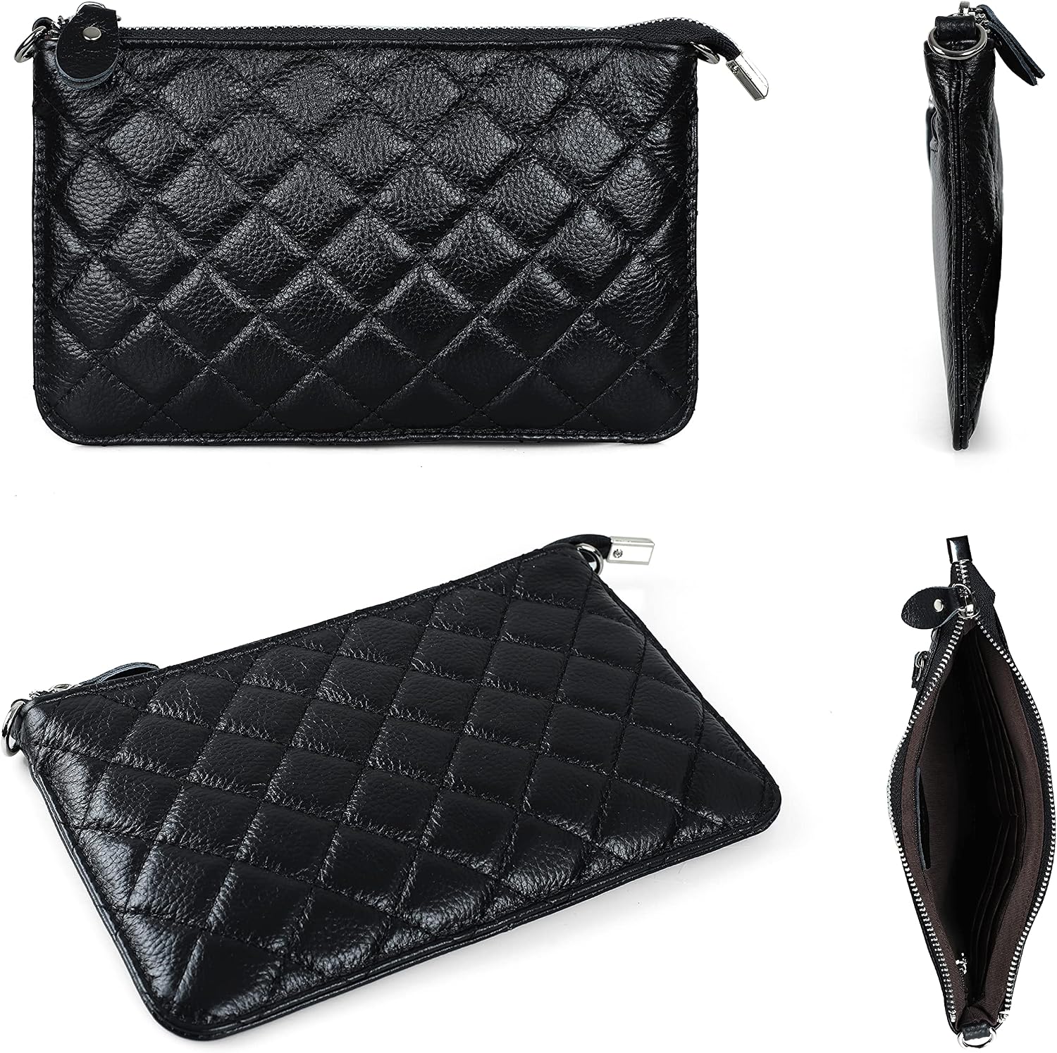 befen Genuine Leather Small Crossbody Bags for Women Wristlet Wallet Purses | Real Leather, RFID Blocking Card Slots, Wristlet Strap, Clutch Purse, Fit iPhone 17 Pro Max, Leather Handbags