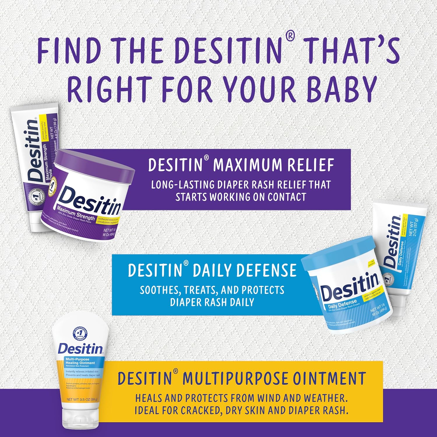 Desitin Maximum Strength Diaper Rash Paste, 40% Zinc Oxide, 4.8 oz | Helps Treat, Relieve & Prevent Diaper Rash, 40% Zinc Oxide, Immediate Relief, Protects up to 12 Hours, Hypoallergenic