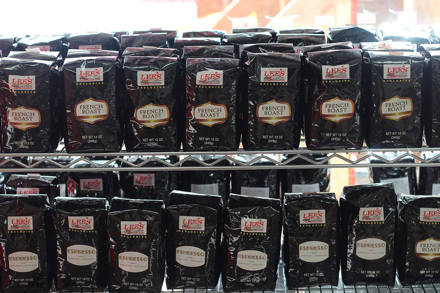 Lee's Coffee Exclusive Whole Bean Coffee, French Roast, 12 Ounce