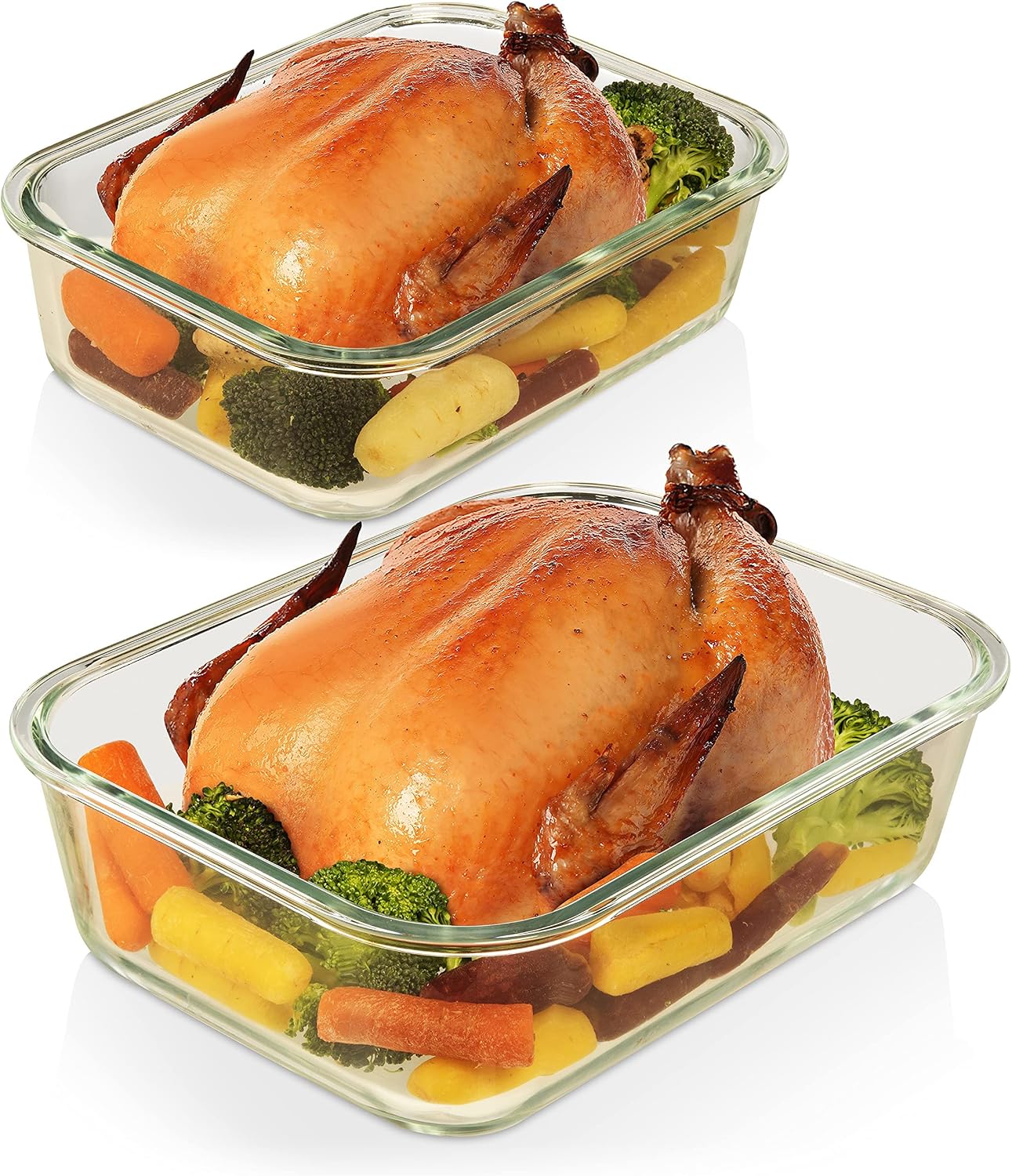 Razab 4 Pc (2700ML/ 91 Oz & 1520ML/ 51 Oz) Airtight Large Glass Food Storage Containers with Lids - BPA Free