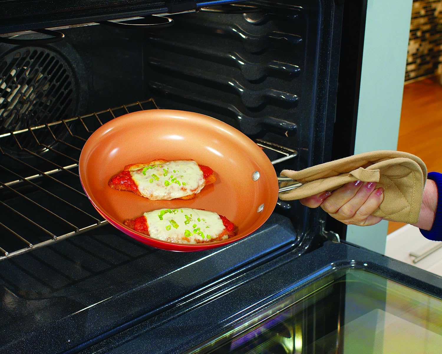 BulbHead Red Copper 10 PC Copper-Infused Ceramic Non-Stick Cookware Set