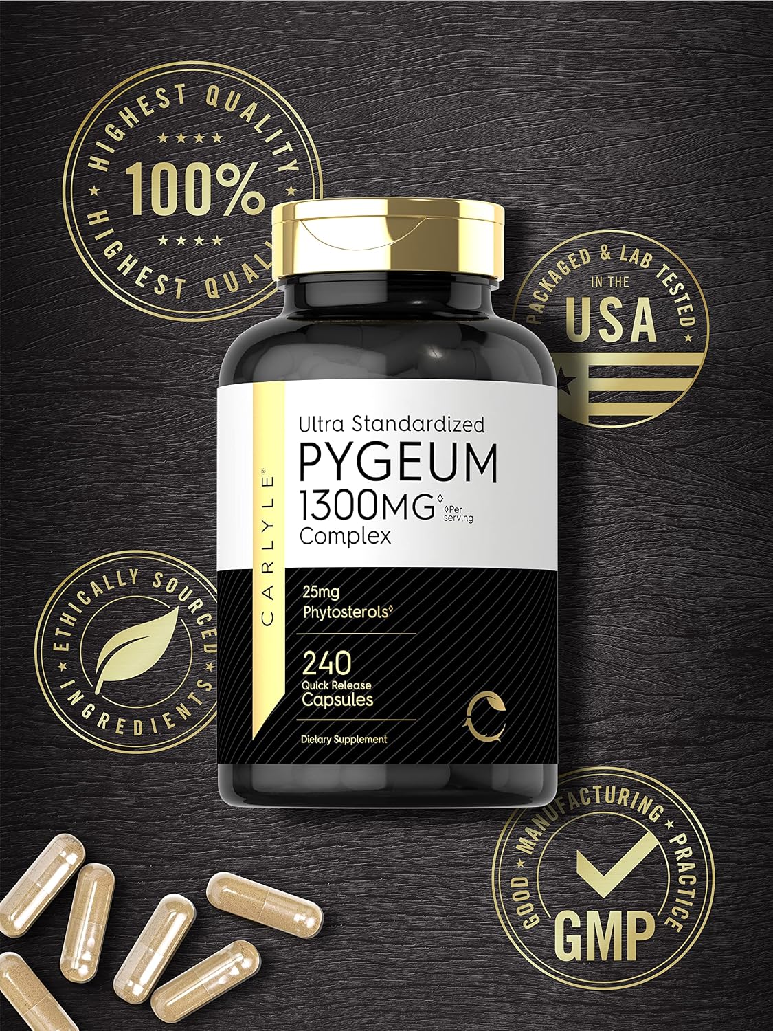 Carlyle Pygeum Supplement | 240 Capsules | with Africanum Bark Extract