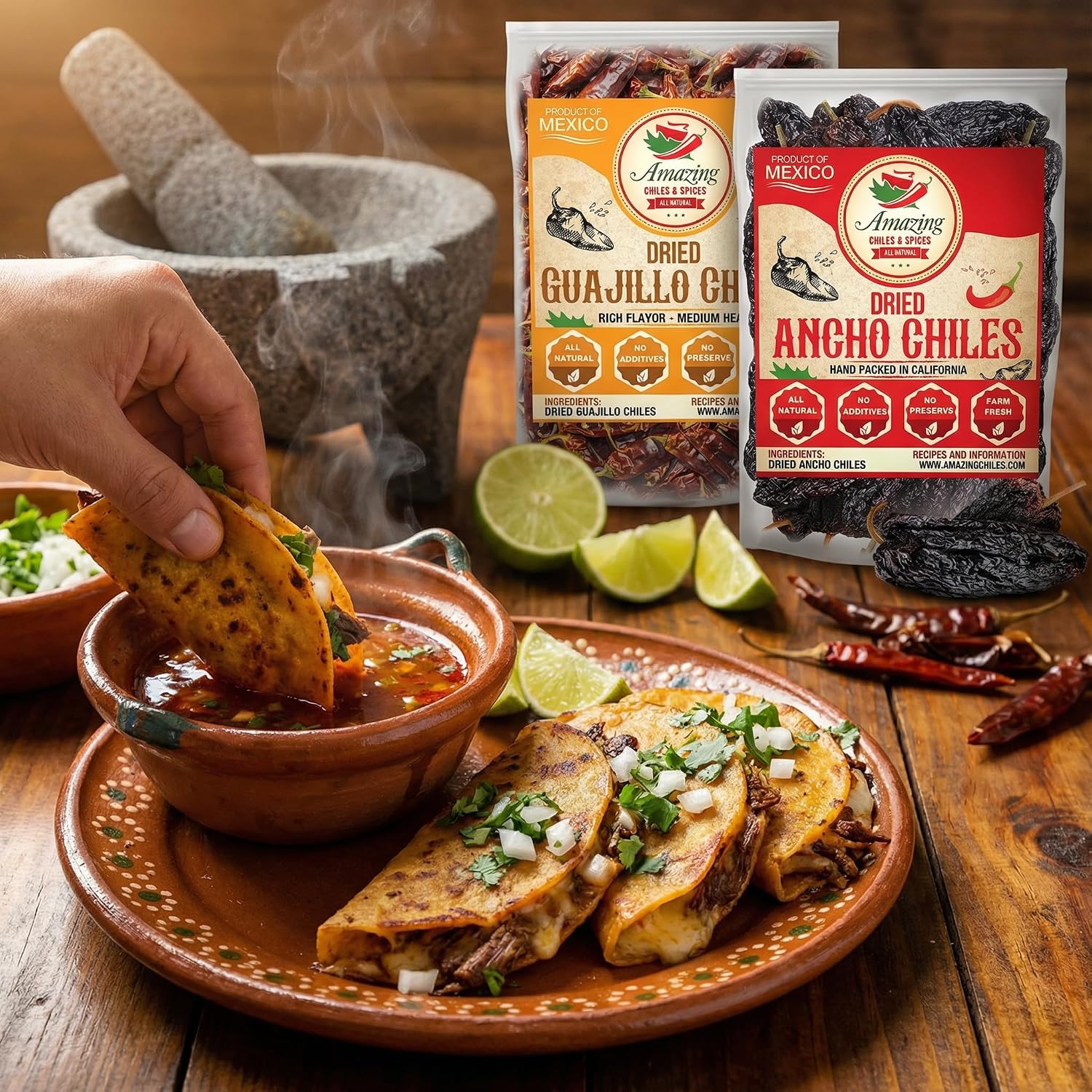 Dried Chile Peppers Variety Pack 3x4oz Ancho Arbol Guajillo Mexican Chili