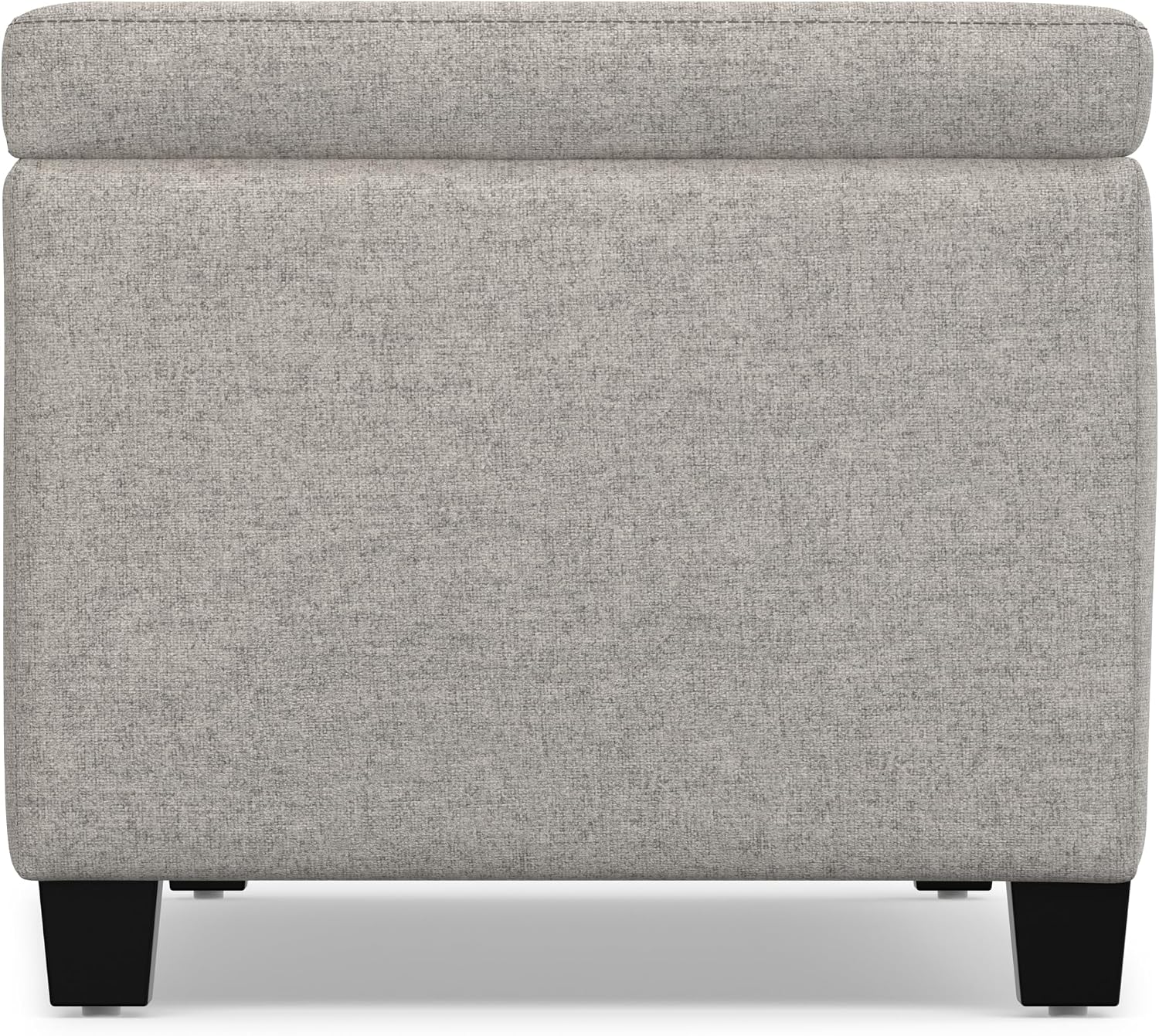 SIMPLIHOME Avalon 48" Wide Vegan Leather Storage Ottoman in Brown