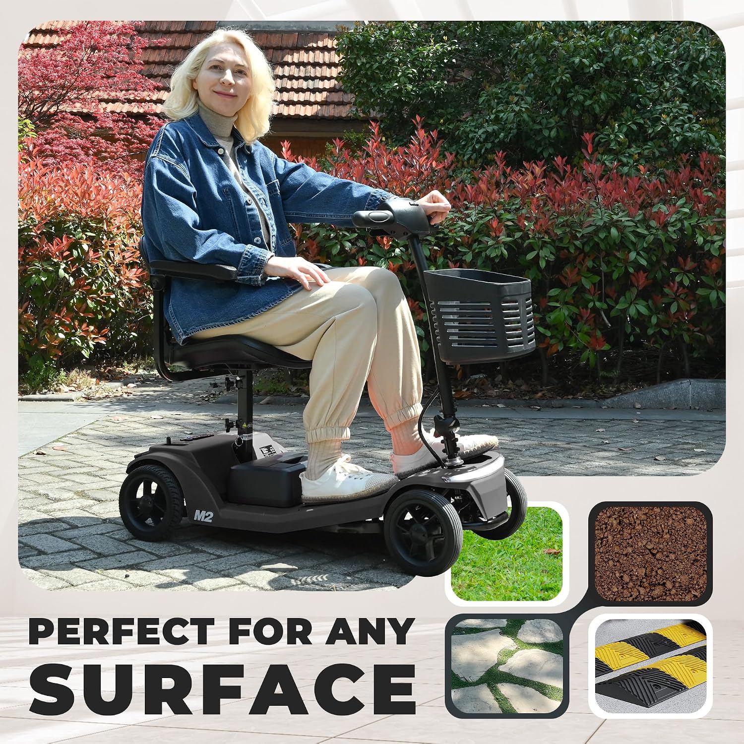 MetroMobility 15-25Miles 330lbs Electric Mobility Scooters for Seniors Blue
