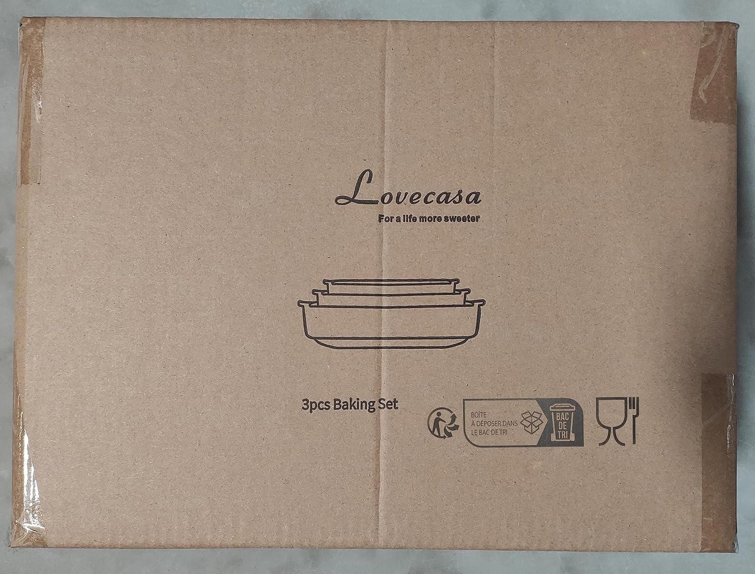LOVECASA 8x8 inch Baking Pan, 2 Quart Square Cake Pan Baking Dish for Oven, Stoneware Brownie Pan Non-Stick, Casserole Baking Pan with Handle