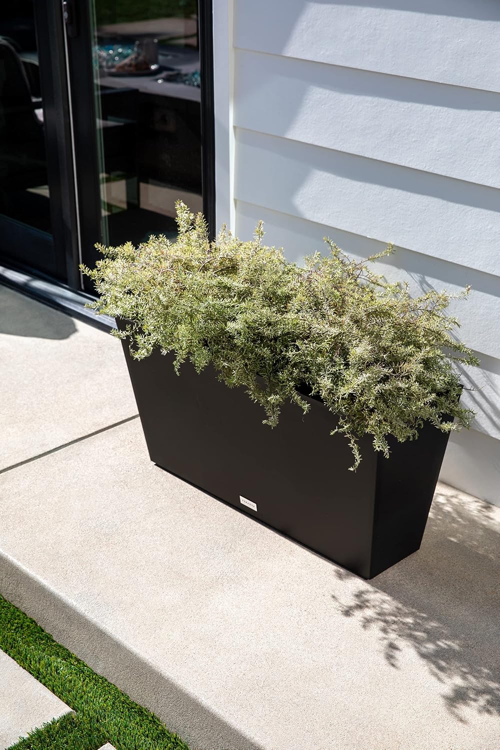 Veradek Pure Series Midori Planter - Wide Outdoor Planter | Made From Durable Plastic With Pre-Drilled Drainage Holes. Modern Porch/Patio Décor for Plants, Flowers and Herbs