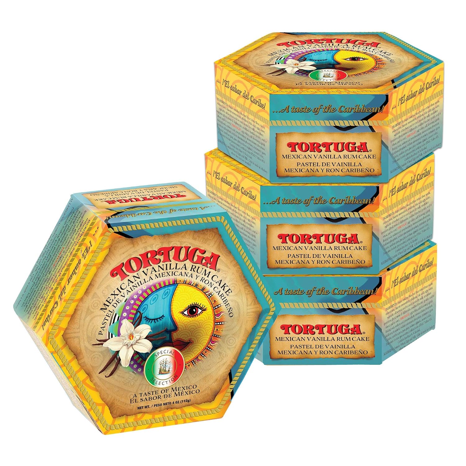 TORTUGA Provenance Rum Cake Variety Pack – 4 oz. - 6 Pack - The Perfect Premium Gourmet Gift for Stocking Stuffers, Gift Baskets