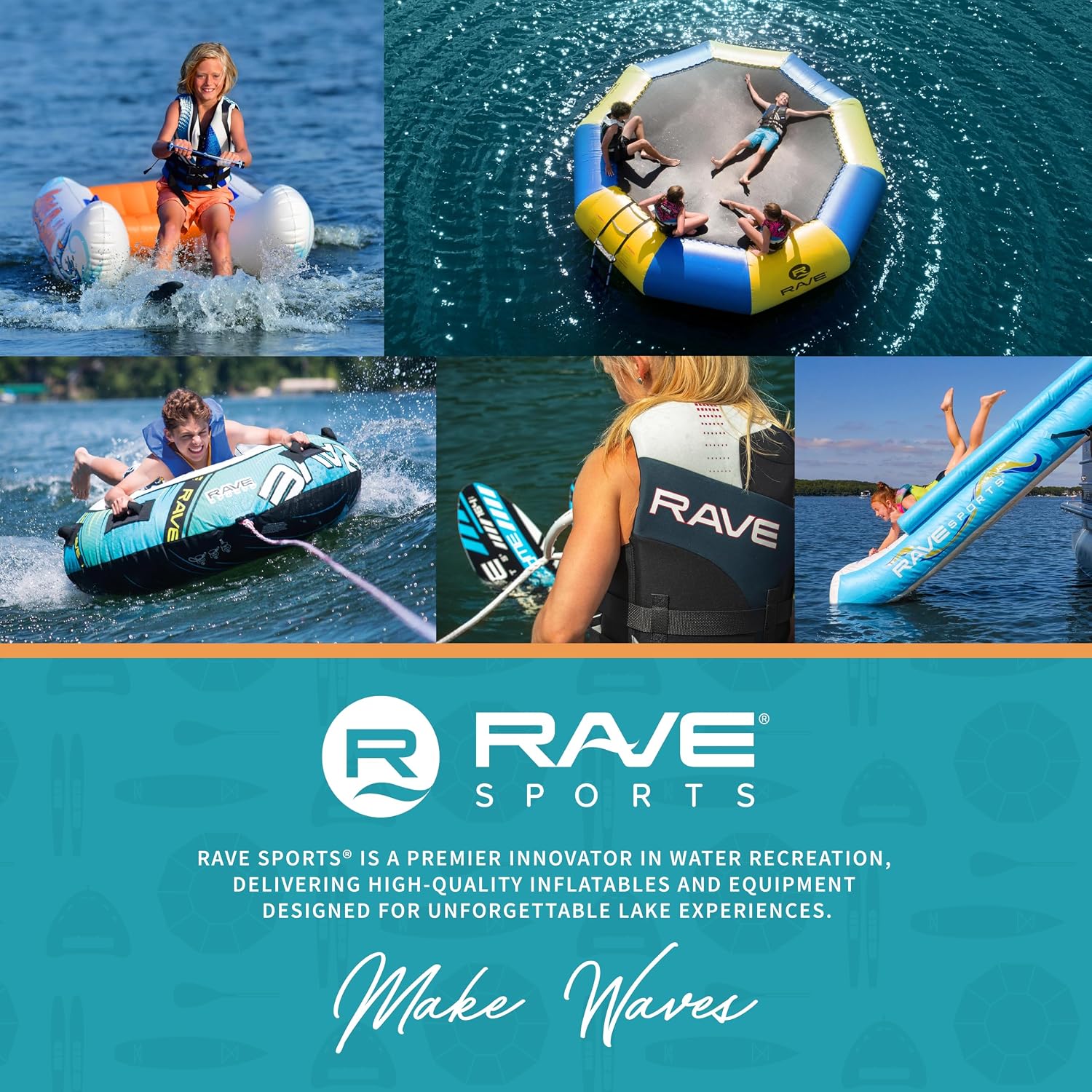 Rave Sports Aqua Buddy Inflatable Water Sports Ski or Wakeboard Trainer