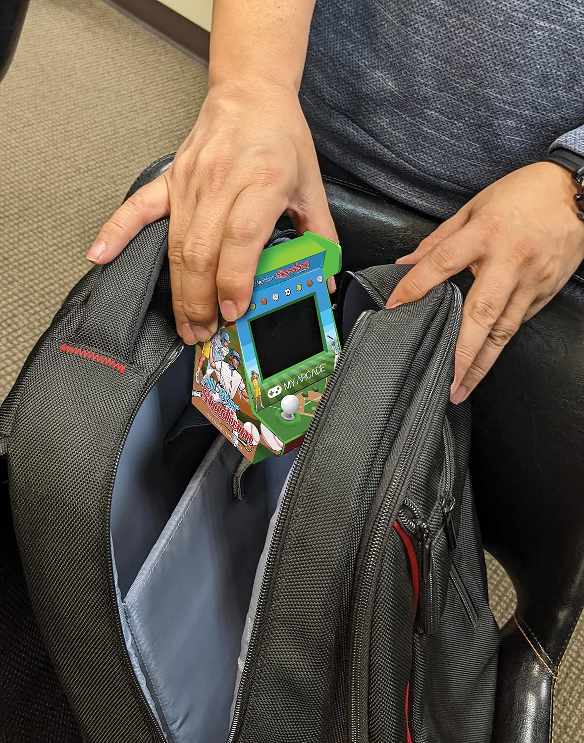 My Arcade All Star Stadium Pico Player- Fully Playable Portable Tiny Arcade Machine with 107 Retro Games, Toys for Kids, 2" Screen, Green