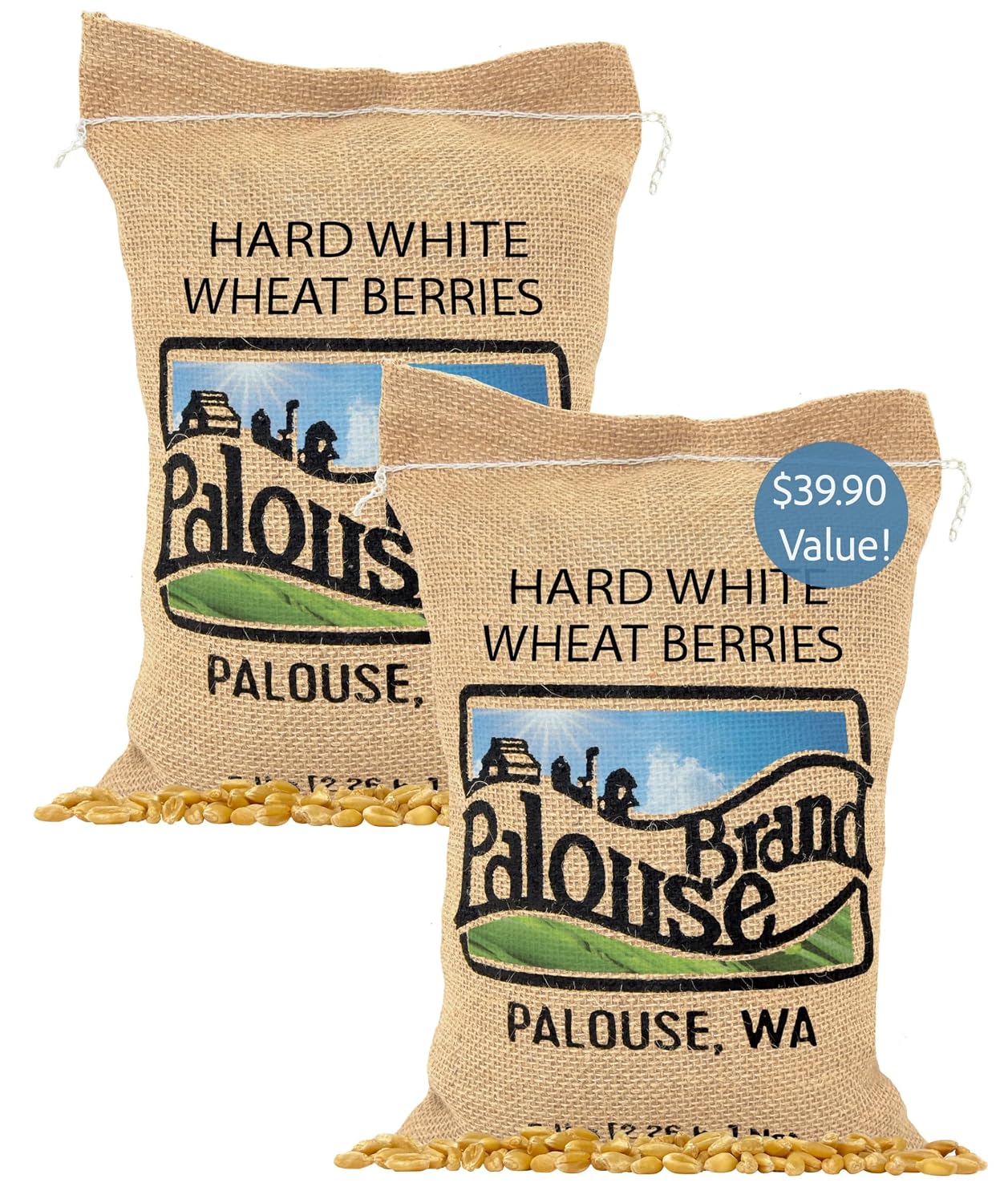 Palouse Brand Certified Glyphosate Residue Free Hard White Wheat Berries | 5 LBS | Non-GMO Project Verified | Kosher