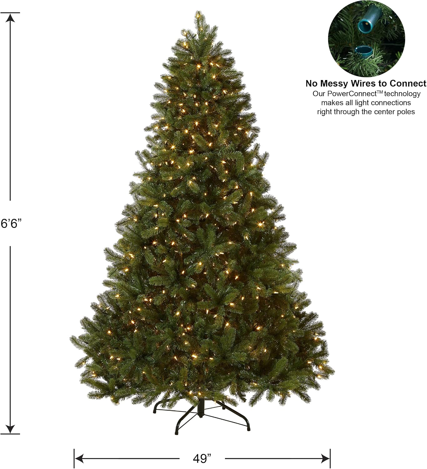 National Tree Company 7.5ft Pre-Lit Downswept Douglas Fir Christmas Tree | 750 LED Lights, 1,867 Tips, 10 Light Functions, PowerConnect, Foot Pedal, Includes Stand, Artificial, Green