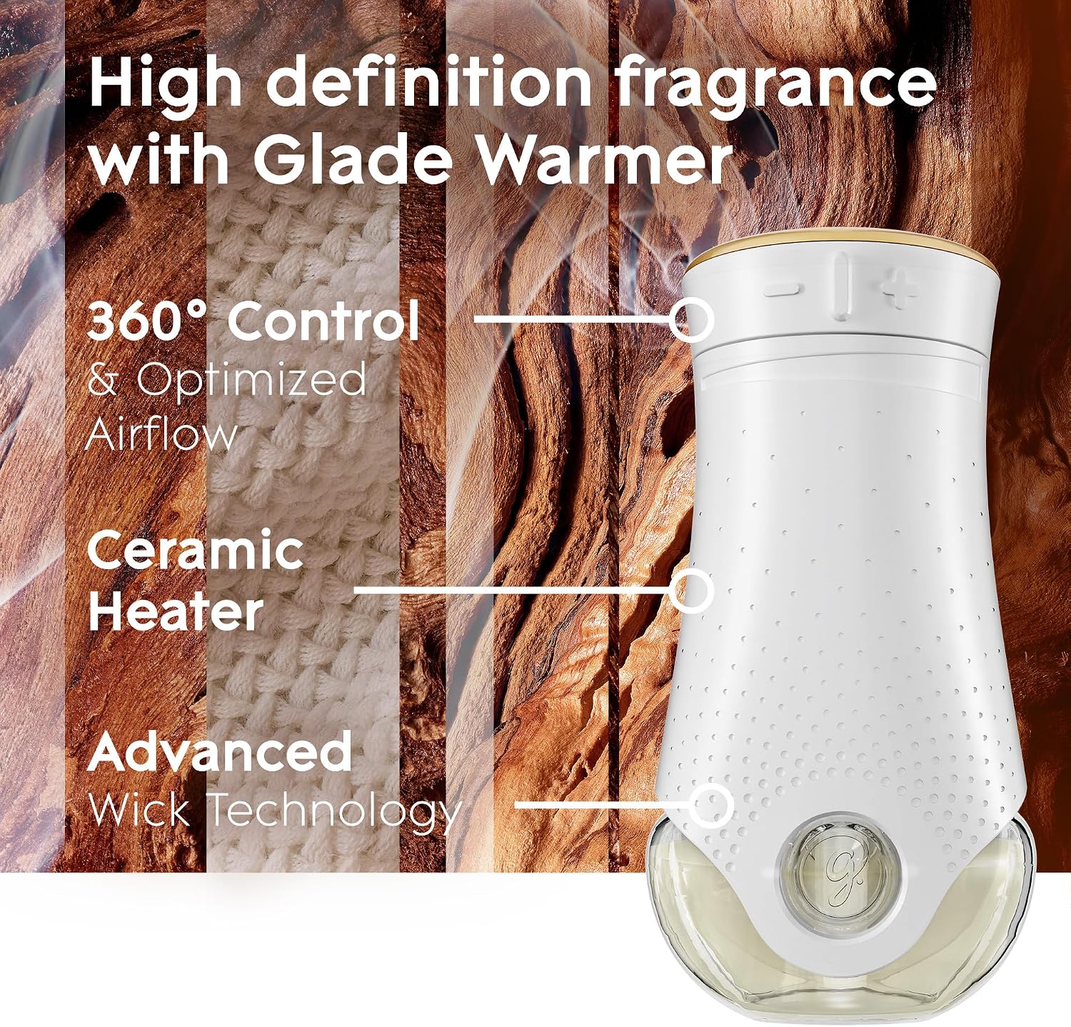 Glade PlugIns Refills Air Freshener, Scented and Essential Oils for Home and Bathroom, Cashmere Woods, 2.01 Fl Oz, 3 Count