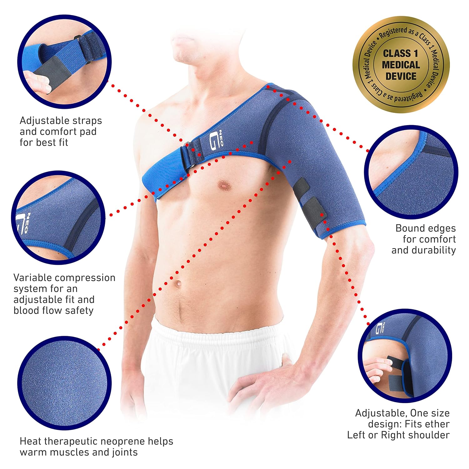 Neo-G Shoulder Brace Support - for Rotator Cuff, Dislocated Shoulders, Joint Pain, Arthritis