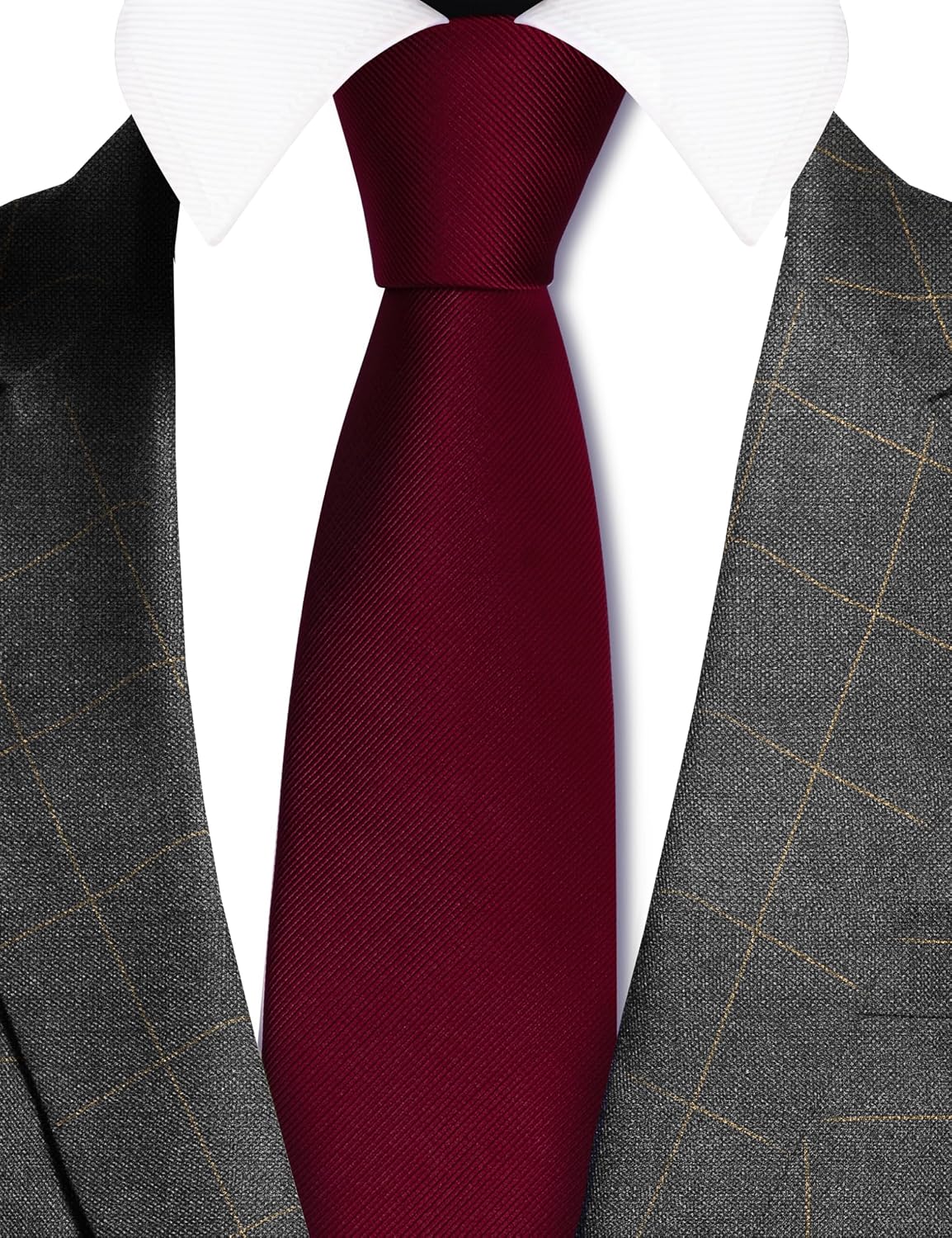 GUSLESON Classic New 3.15"（8cm） Men's Solid Color Necktie Wedding Business Tie + Gift Box
