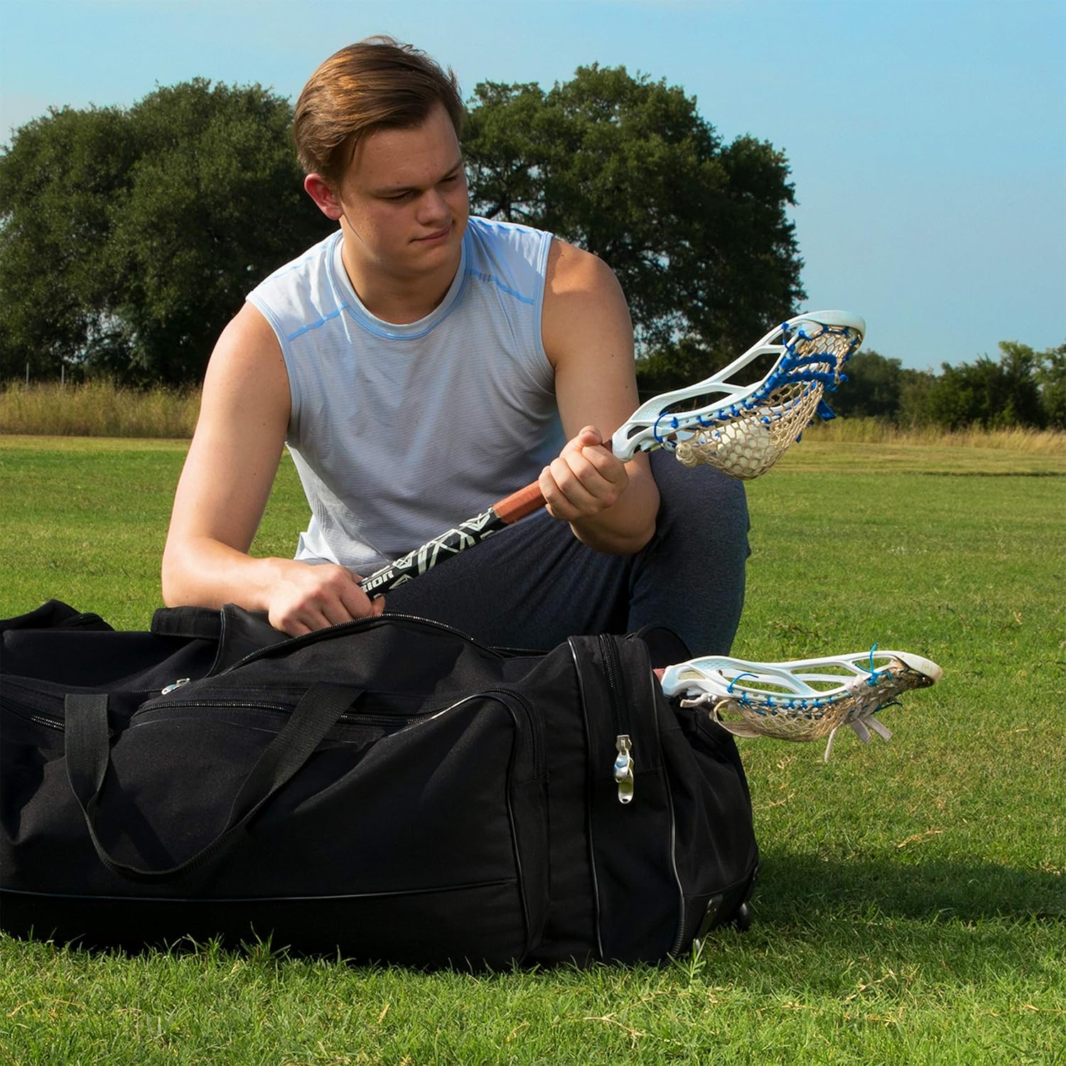 Champion Sports Wheeled Equipment Bag – Large Rolling Sports Gear Bag for Baseball, Football & Travel