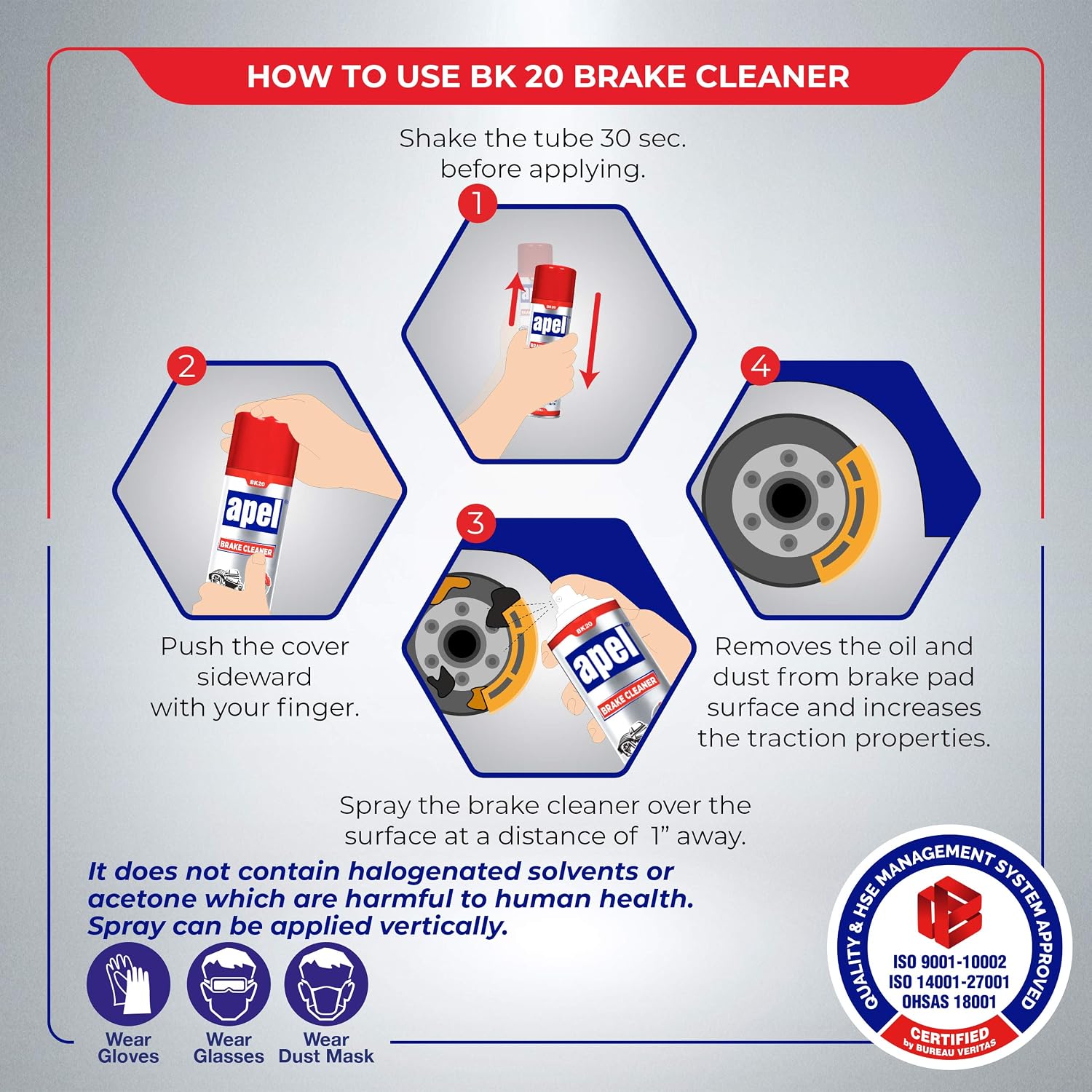 Mitreapel Brake Cleaner (24 x 15.1 fl oz) Non-Chlorinated Brake Parts Cleaner for Disc, Pads, Calipers, Springs, Rotors and Clutch (Pack of 24)