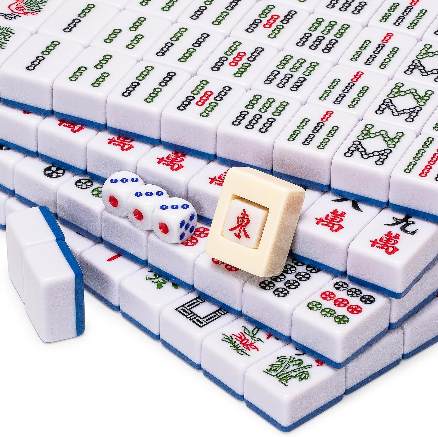 Yellow Mountain Imports Chinese Mahjong Set – Rouge Heritage – 146 Medium Tiles, Professional Set for Chinese-Style Play [中式麻將 專業套裝]