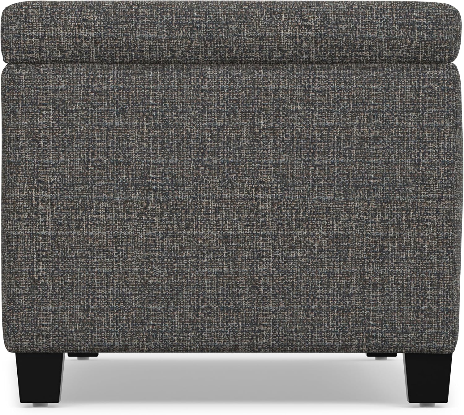 SIMPLIHOME Avalon 48" Wide Vegan Leather Storage Ottoman in Brown