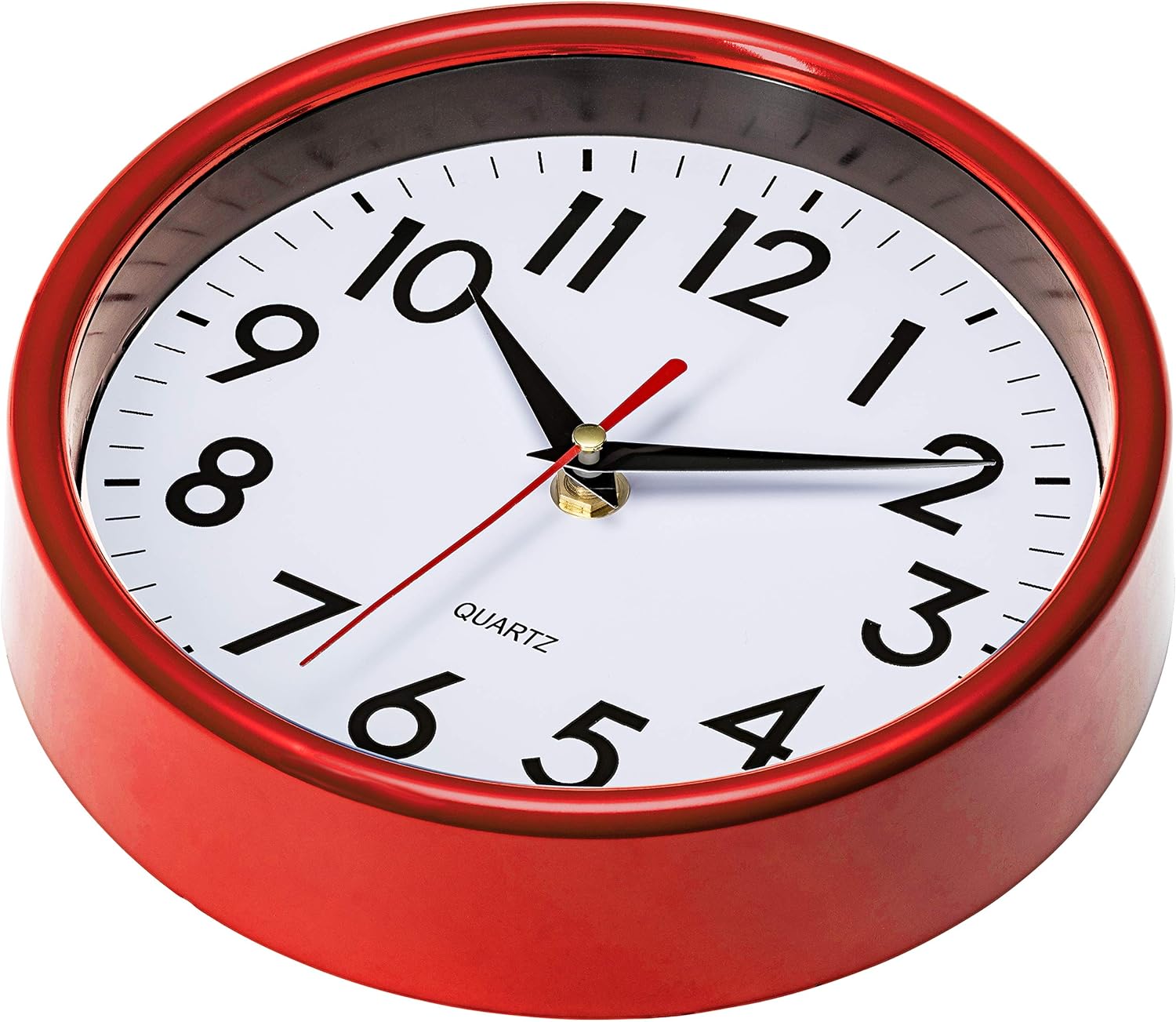 Bernhard Products Silver Wall Clock 8" Silent Non-Ticking Quality Quartz Battery Operated Clock for Home Kitchen Bedroom Bathroom Classroom Nursery
