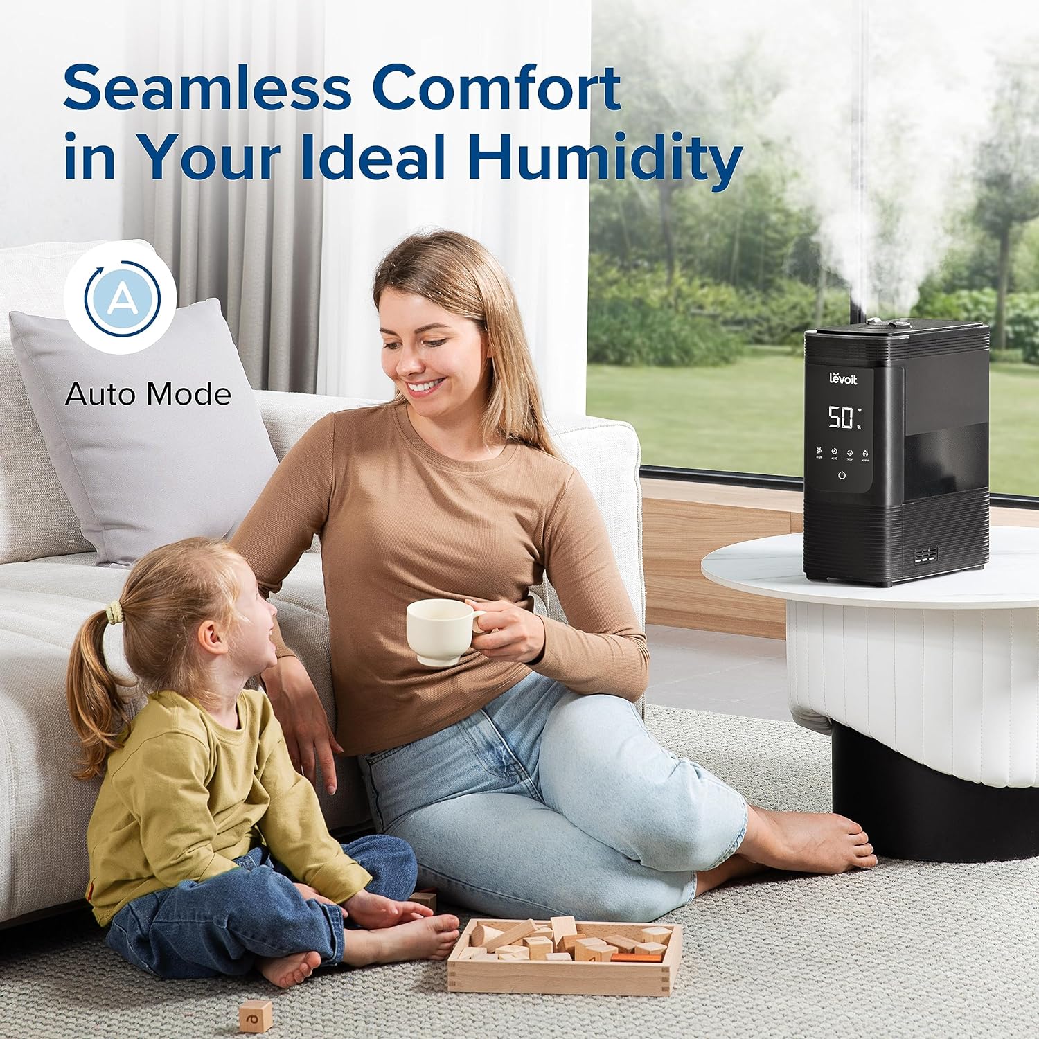 Levoit Humidifiers for Bedroom Large Room, 6L, 60H Runtime, 26dB, Smart App