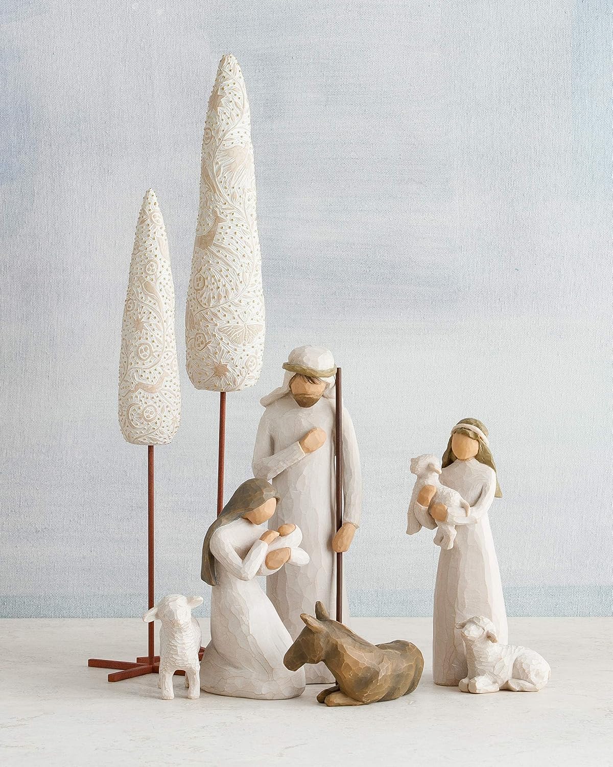 Willow Tree Ox and Goat, Sculpted Hand-Painted Nativity Figures, 2-Piece Set | Extends the Willow Tree Nativity Scene, Designed by Artist Susan Lordi, Heirloom Keepsake, Display on Shelf or Table