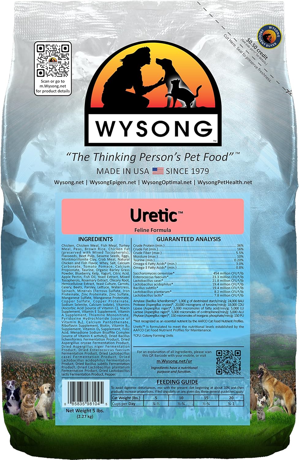 Wysong Uretic - Dry Natural Food for Cats, Chicken, 5 pounds