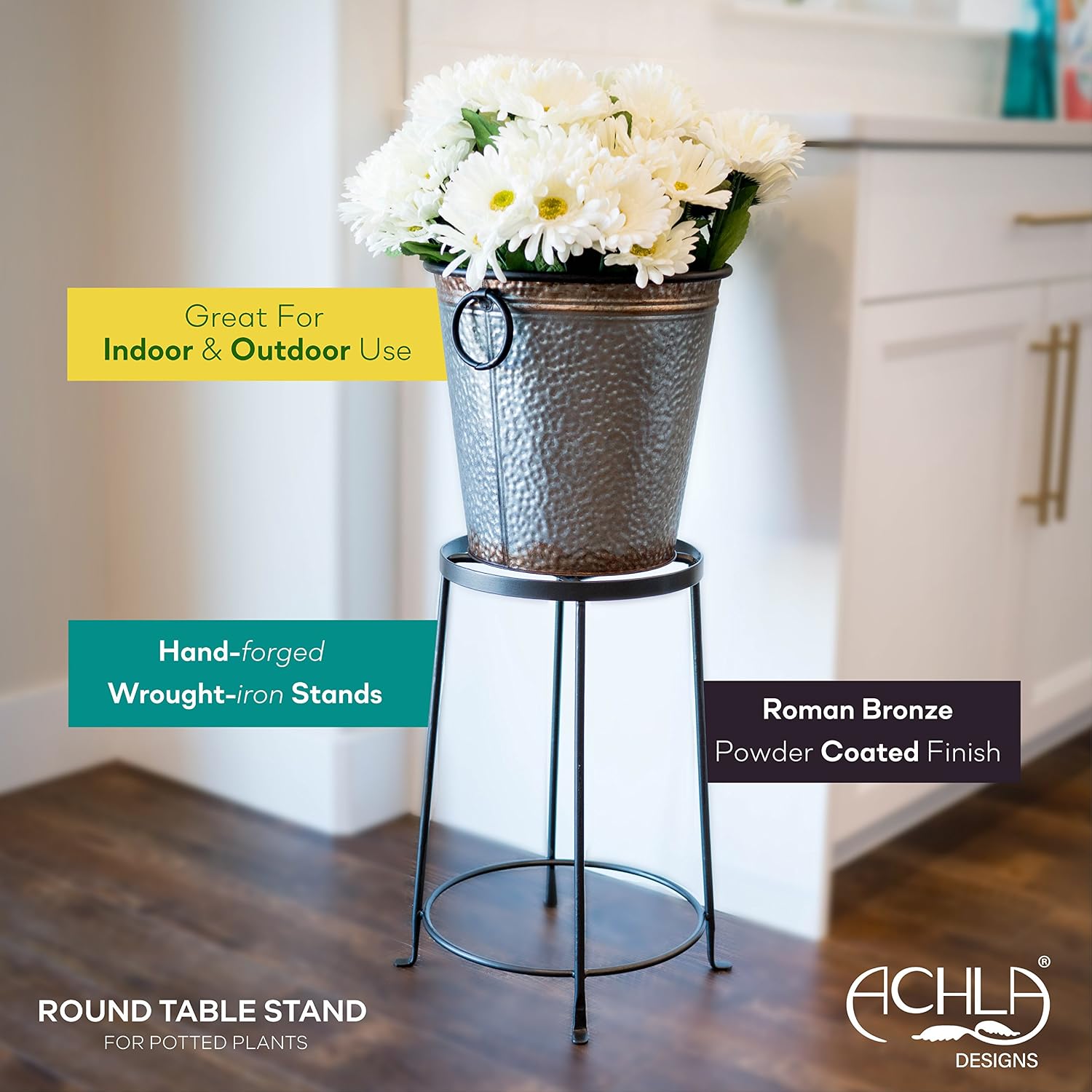 Achla FB-32 Designs Argyle Plant Stand III, 18" H, Graphite