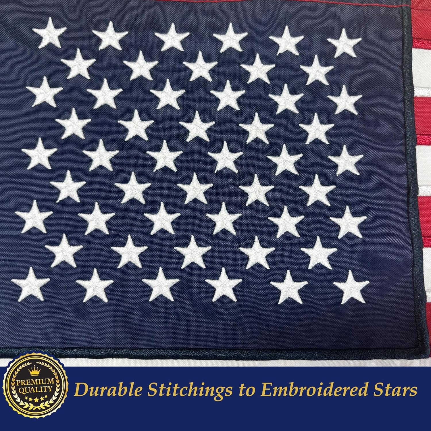 TOPFLAGS American Flag 4x6 Heavy Duty Outdoor US Flags for Outside Embroidered Stars USA Banner Sewn Stripes with Brass Grommets Vibrant Color