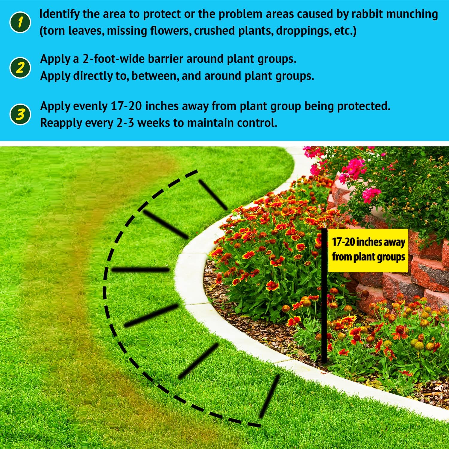 Nature's MACE Rabbit Mace Rabbit Repellent 3 lb Granules | Gardens, Lawns, Farms & Landscapes, Treats 1,350 sq ft, Granular Deterrent, All-Season Use, Safe for Pets, Children, Plants.