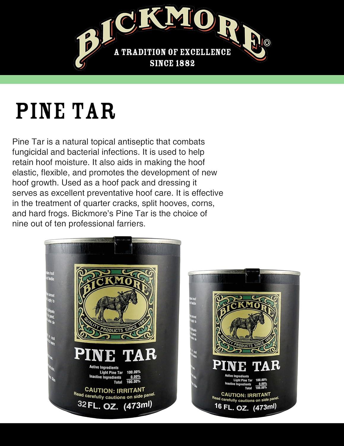 Bickmore Pine Tar 32oz - Hoof Care Formula for Horses | Bickmore Pine Tar 32oz - Hoof Care Formula for Horses