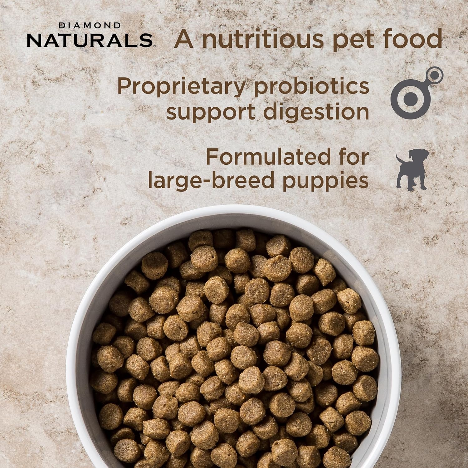 Diamond Naturals Large Breed Adult Dry Dog Food, Chicken & Rice, 40lb | With Real Cage Free Chicken | Glucosamine & Chondroitin to Help Support Large Breed Dogs | Probiotics for Digestive Support