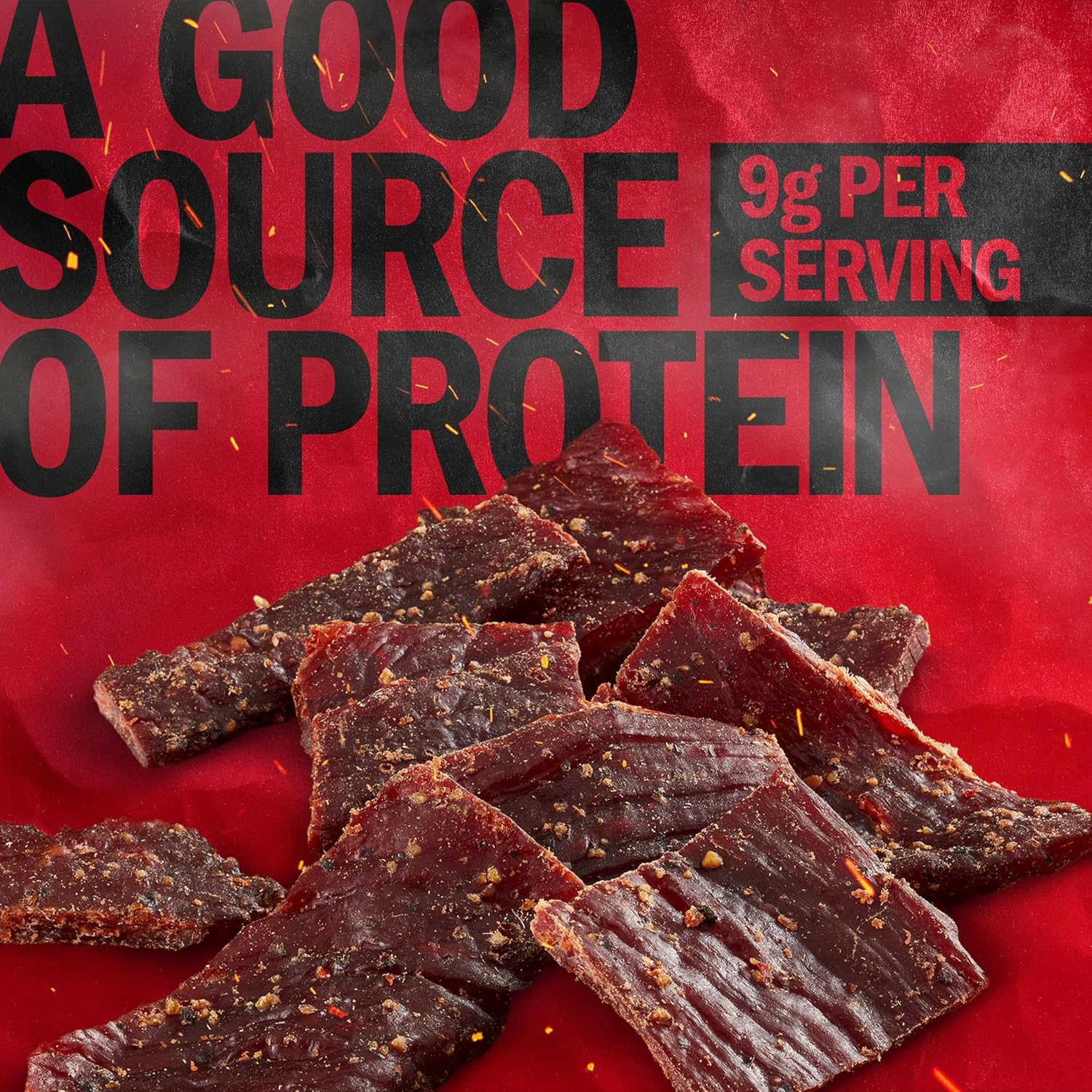 Jack Link's Peppered Beef Jerky Half Pounder - 8 oz Large Jerky Bag - Ready to Eat Real Meat Protein Snacks - 9g Protein per Serving - Made with 100% Real Beef | Large Jerky Bag - Ready to Eat Real Meat Protein Snacks - 9g Protein per Serving - Made with…