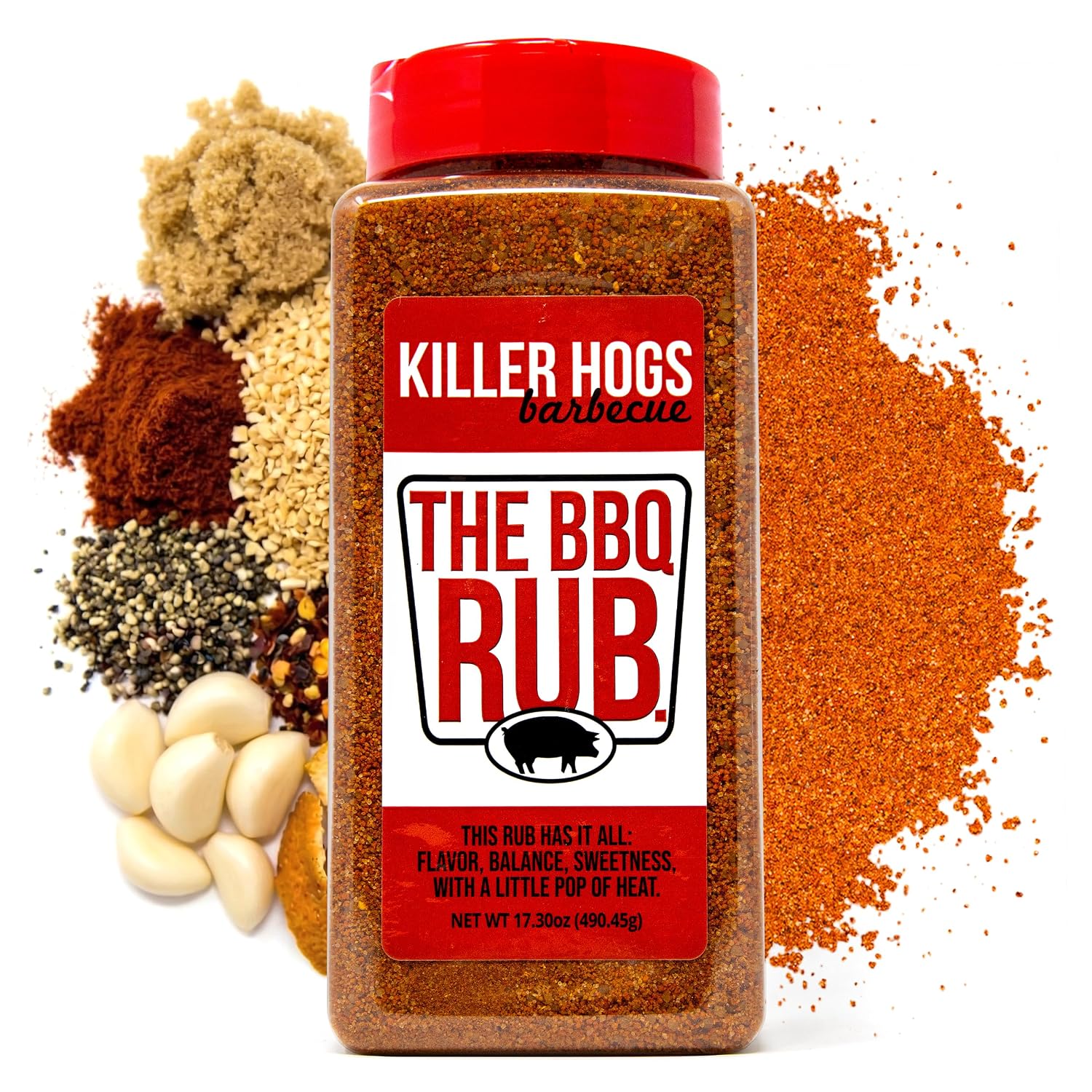 Killer Hogs The BBQ Rub, Grill and Smoking Seasoning, 11 oz | Championship Barbecue Spice Blend for Beef, Steak, Ribs, Burgers, Pork and Chicken, Convenient Shaker Container