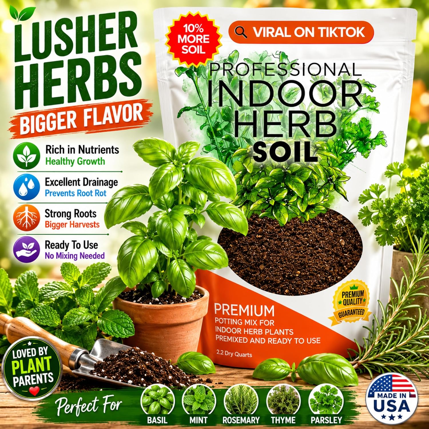 Professional Bonsai Soil Mix Ready to Use | Large 2.2 Quarts, Premium Potting Soil for Bonsai Trees