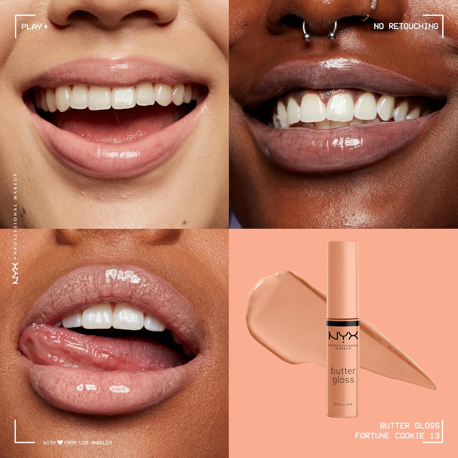 NYX PROFESSIONAL MAKEUP Butter Gloss, Non-Sticky Lip Gloss - Praline (Deep Nude)
