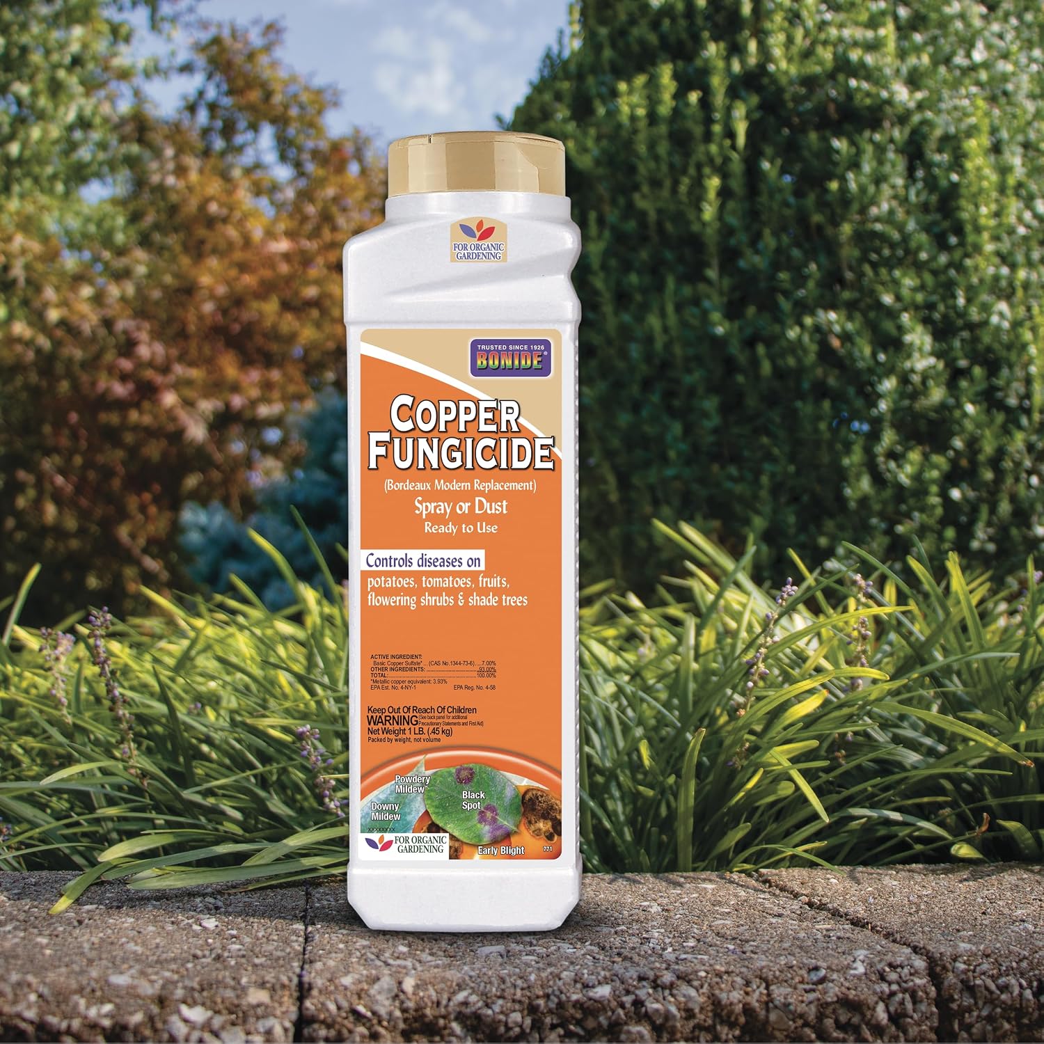 Bonide Copper Fungicide, 1 lb. Ready-to-Use Spray or Dust | For Organic Gardening, Controls Common Diseases, Lawn & Garden