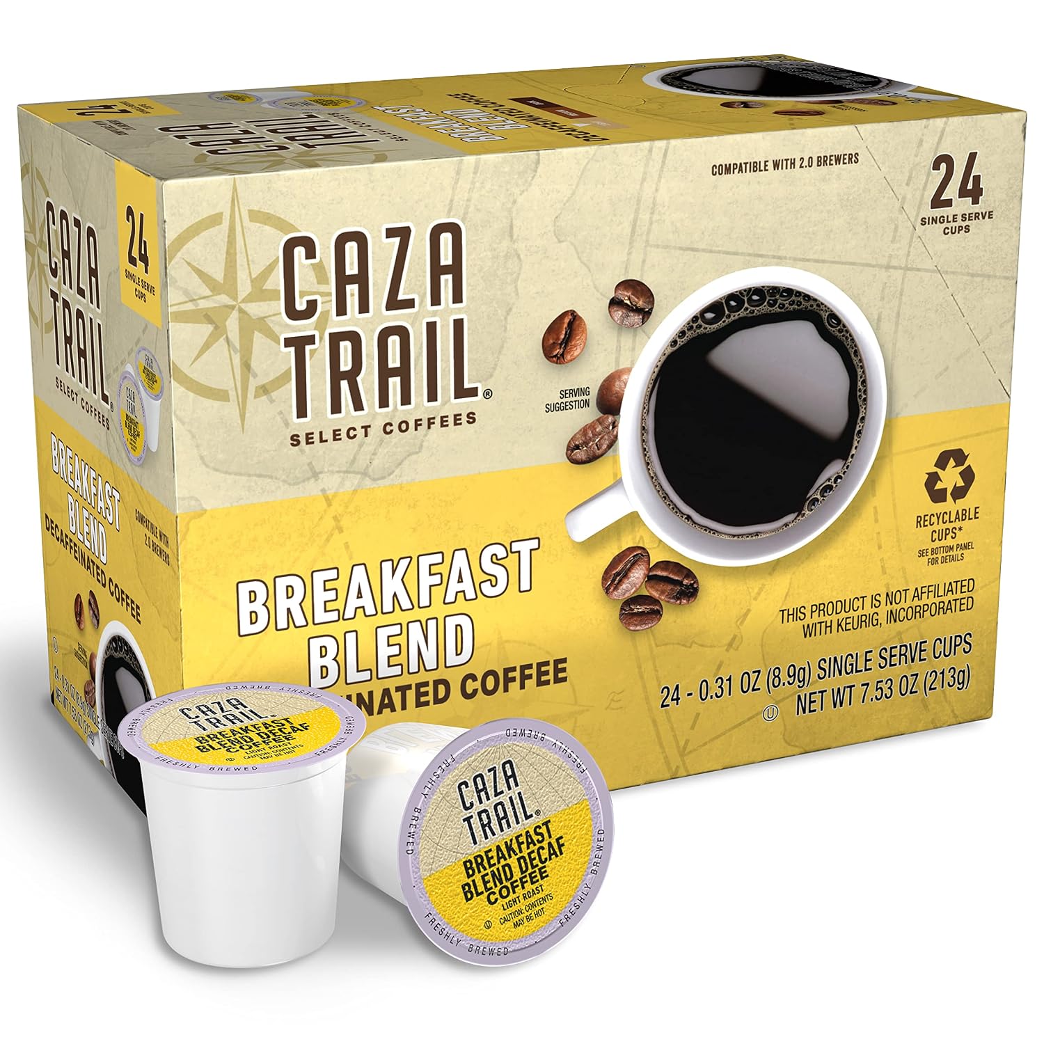Caza Trail Coffee, Kona Blend, 100 Single Serve Cups