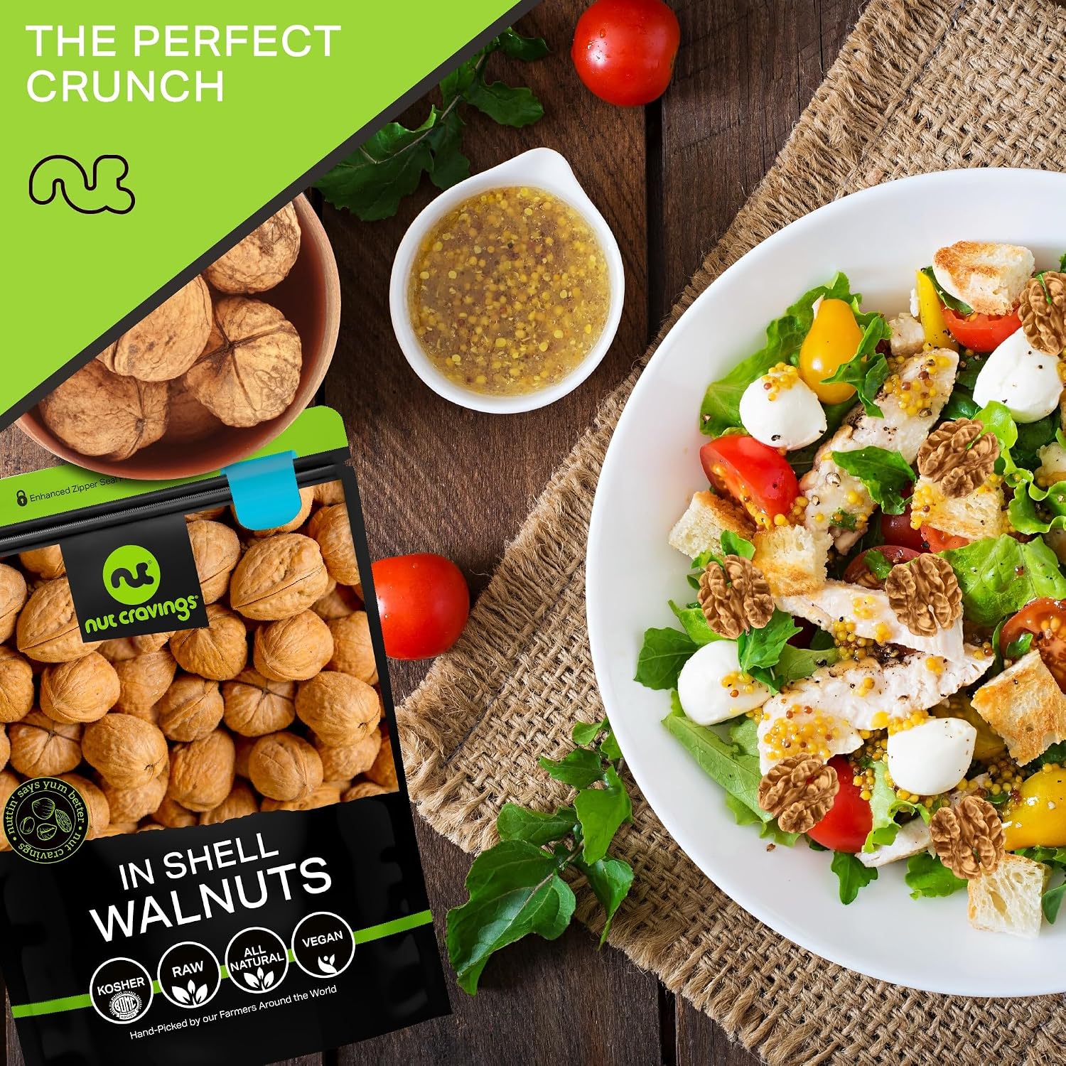 NUT CRAVINGS - Raw Walnuts In Shell, Whole, (80oz - 5 LB)