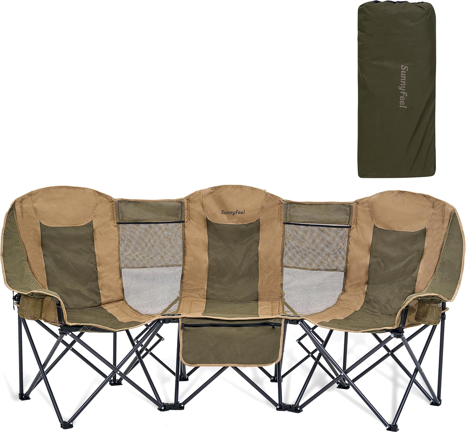 SUNNYFEEL Folding Double Camping Chair Oversized Loveseat for Adults