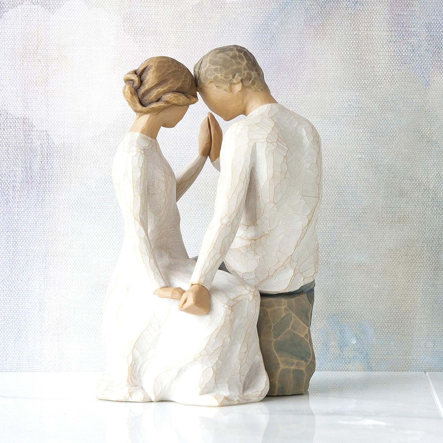 Willow Tree You and Me (Darker Skin), Sculpted Hand-Painted Figure | Cast from a Susan Lordi Original Carving, Expression of Love and Caring, Display on Shelf, Table or Mantel, Fitted Gift Box