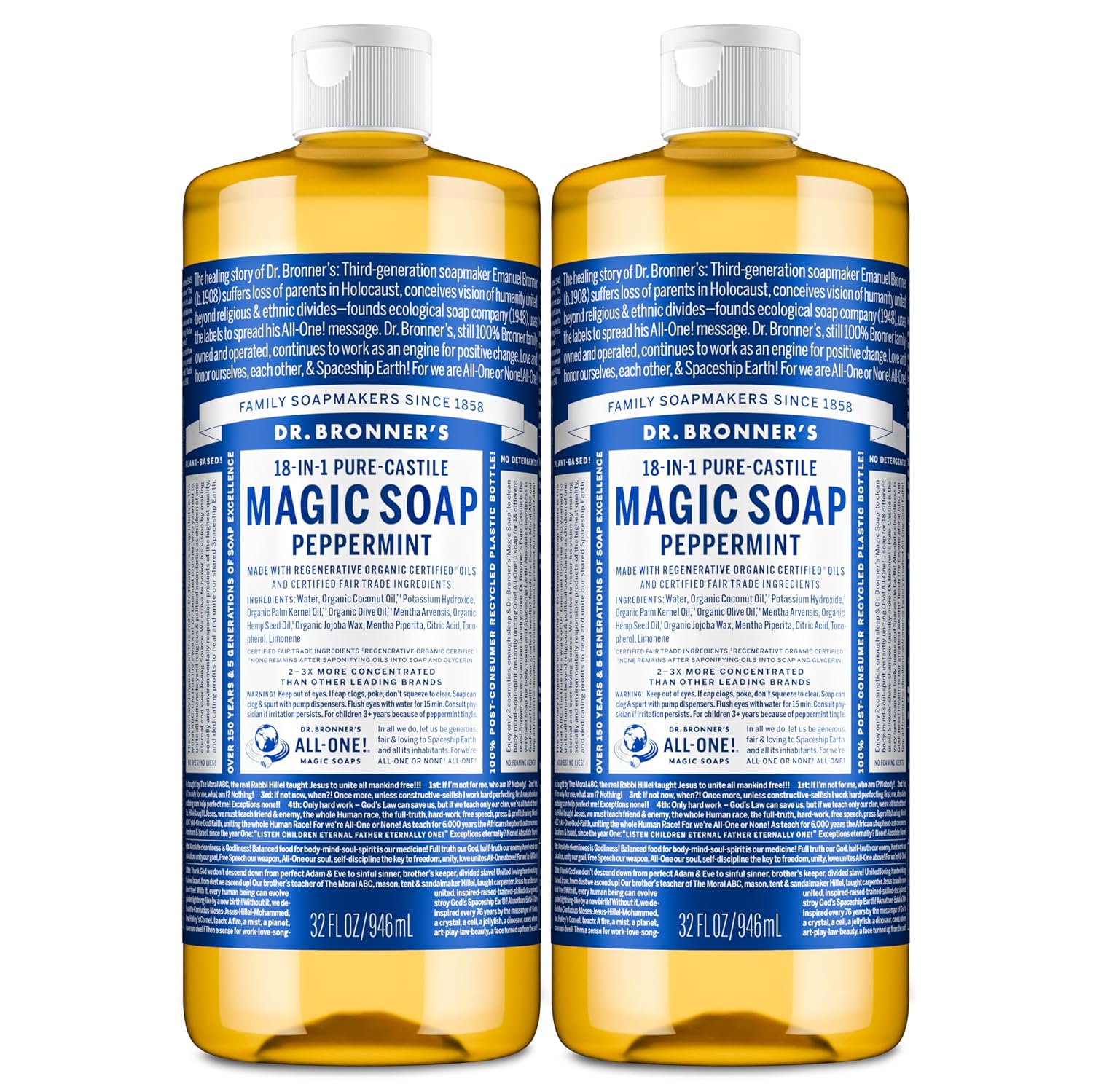 Dr. Bronner's Dr. Bronner Hemp Peppermint Pure Castile Oil Made with Organic Oils Certified - 25 Oz, 1count