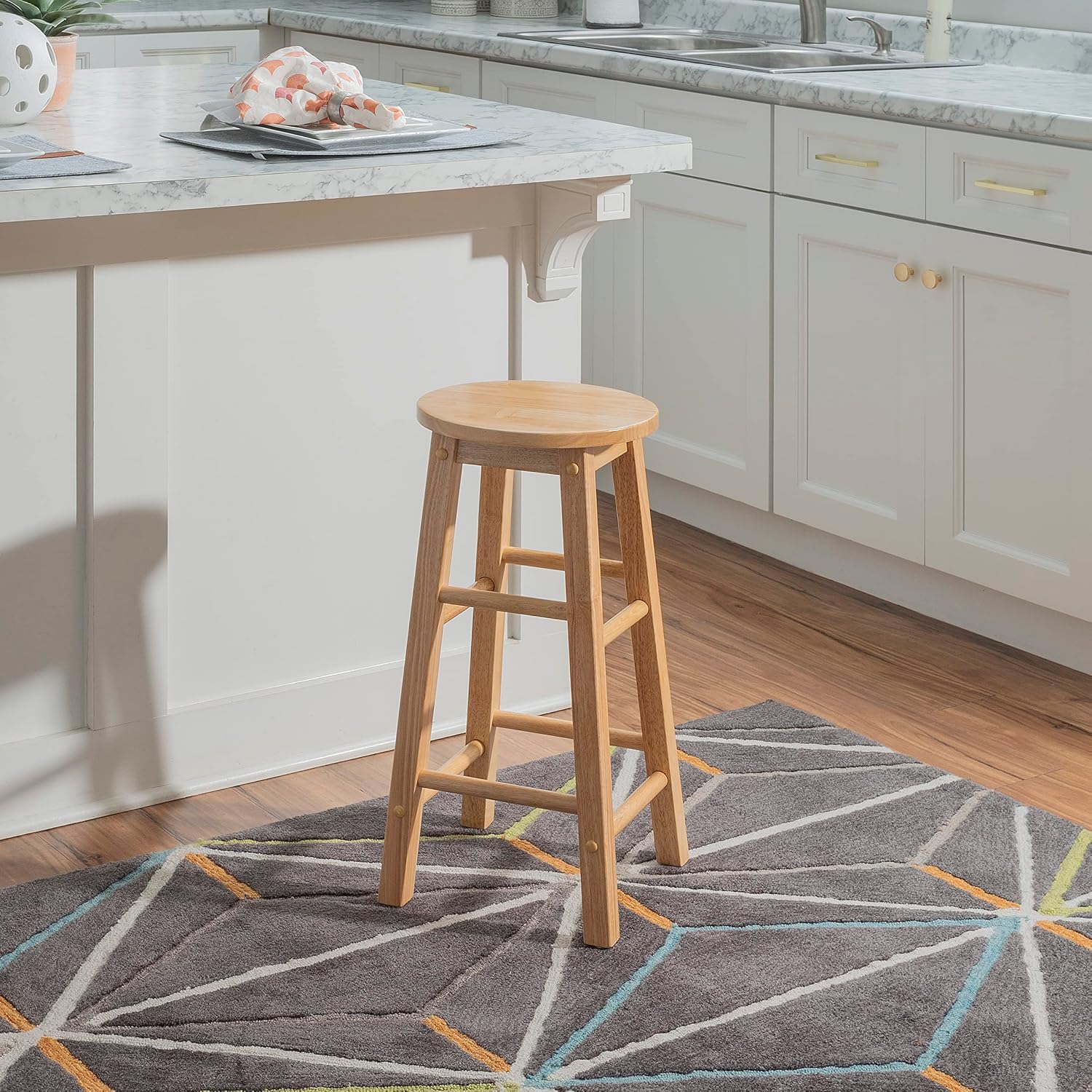 Linon 29-Inch Barstool With Round Seat