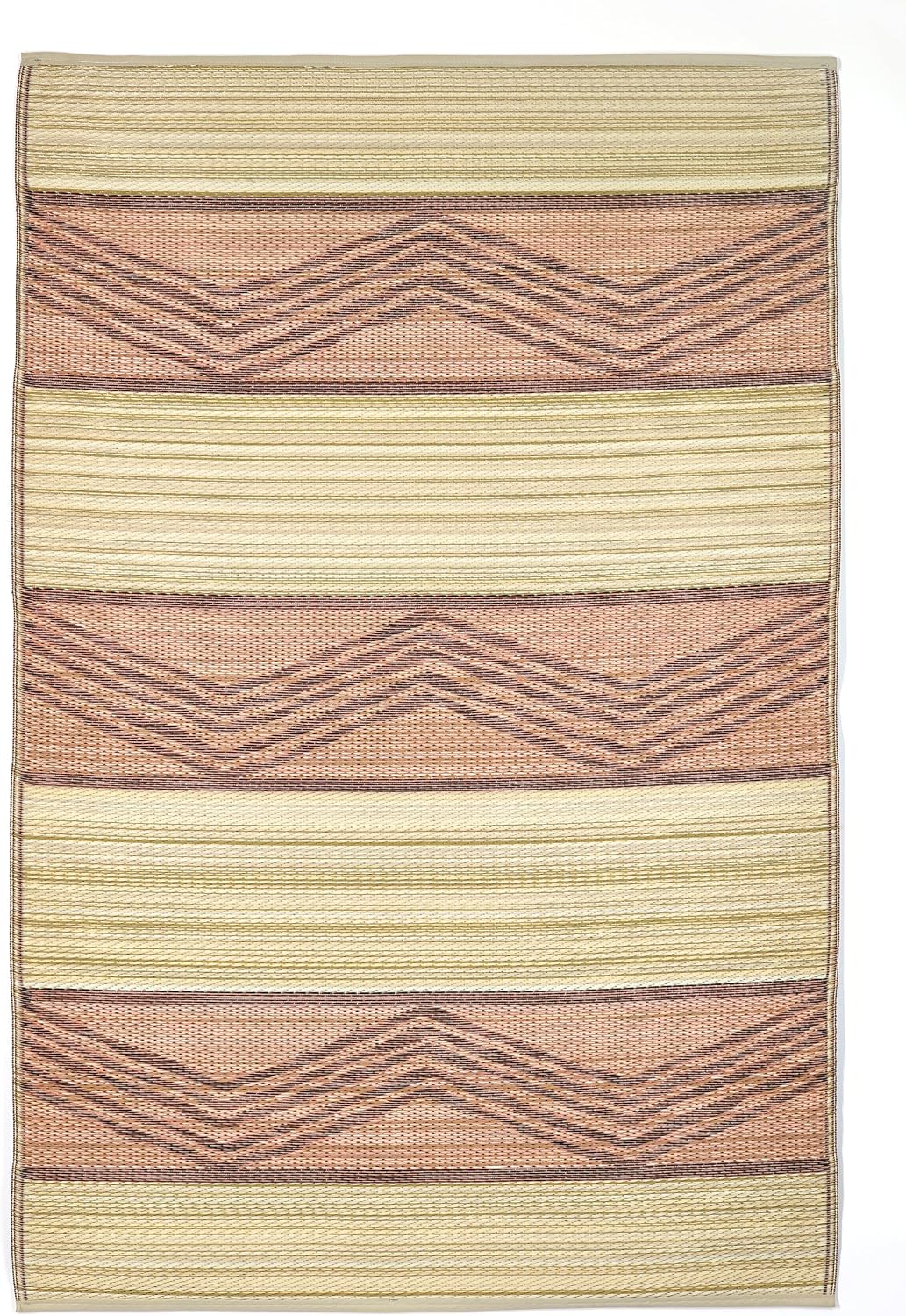 Fab Habitat Outdoor Rug - Waterproof, Fade Resistant, Crease-Free - Premium Recycled Plastic - Geo Tribal - Porch, Deck, Balcony, Mudroom