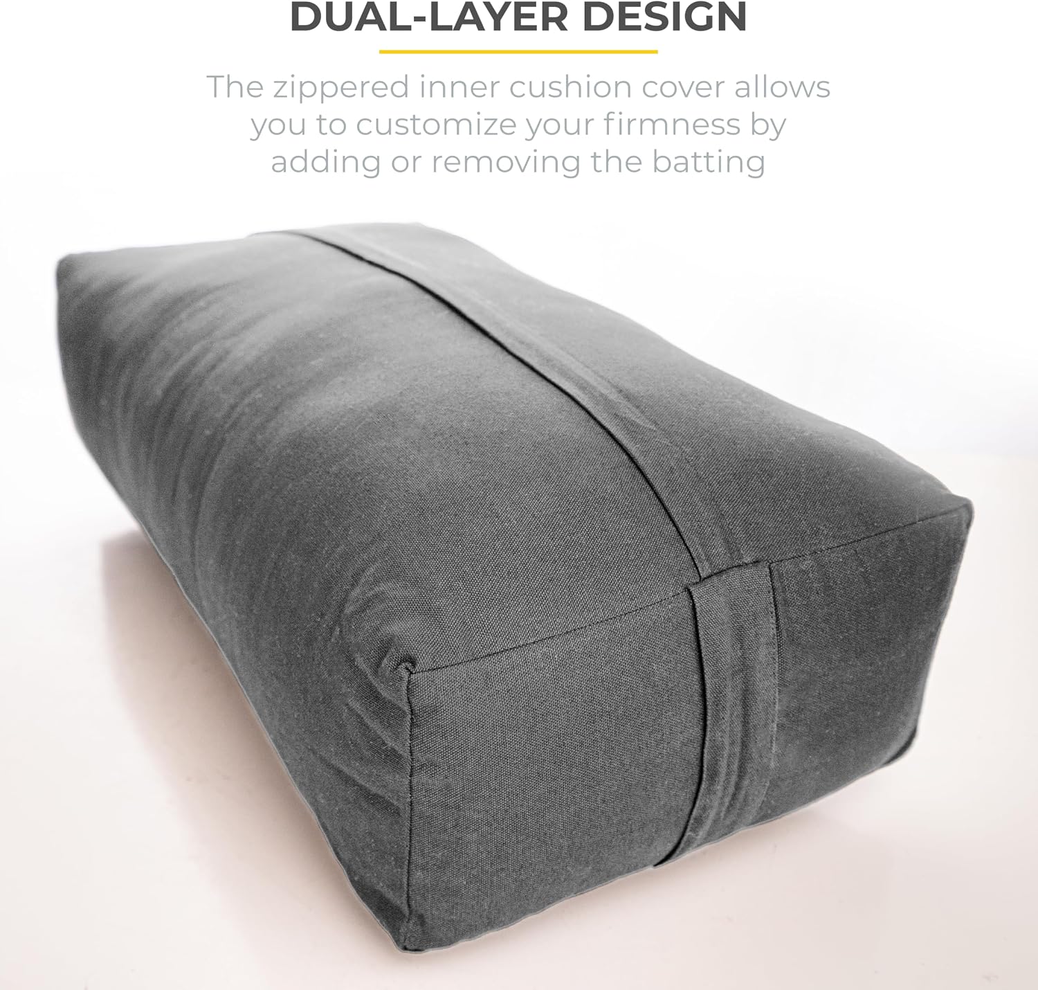 Firm Large Yoga Bolster, 24x12x6in