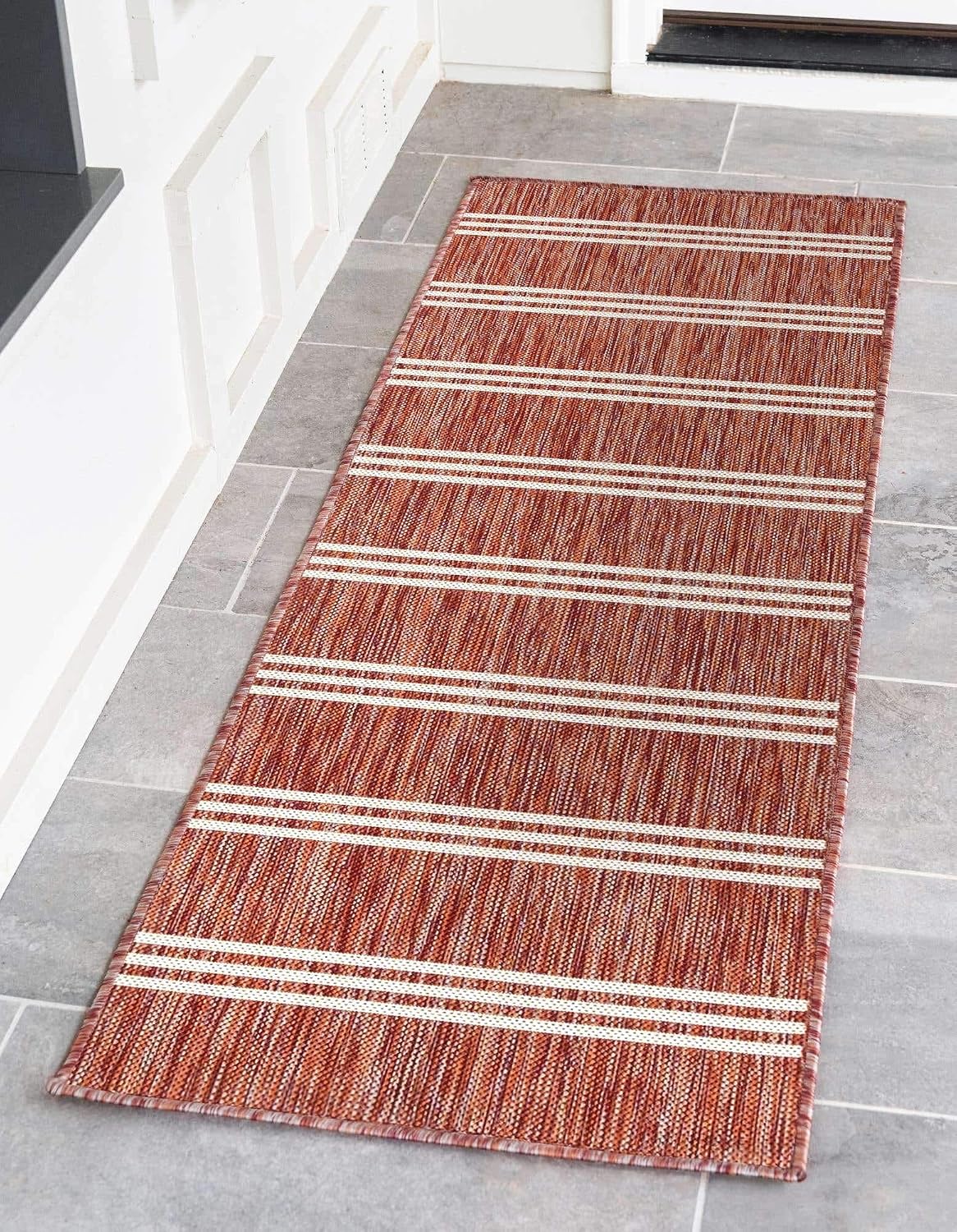 Unique Loom Outdoor Collection Area Rug - Anguilla (9' x 12' Rectangle, Blue/ Ivory)