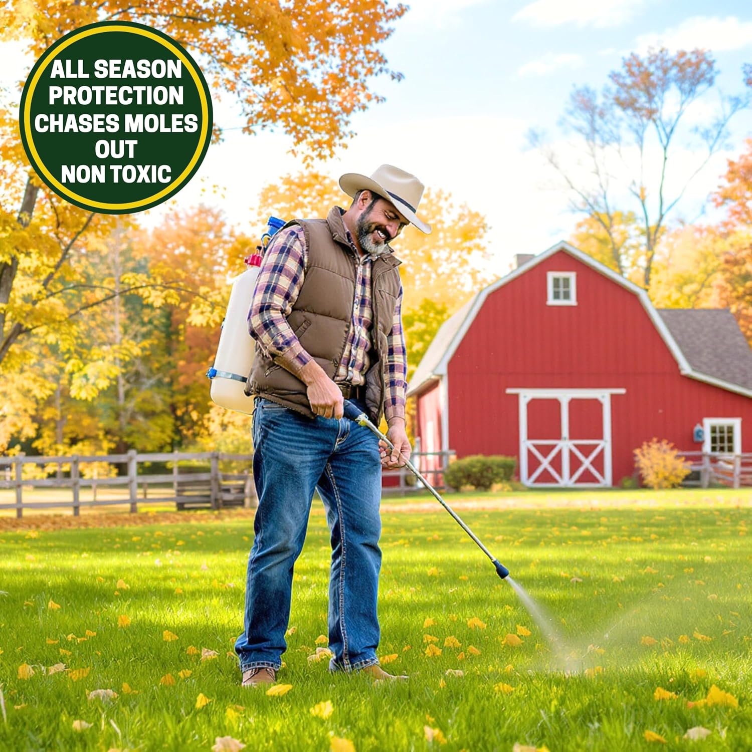 Nature's MACE Mole and Vole Mace, Mole Deterrent for Yard, 1 Gallon, 100% Pure Castor Oil, Lawns, Mole Repellent, Stop Tunneling, Mole Remover Treatment, Castor Oil Repellent, People, Pet, Plant Safe