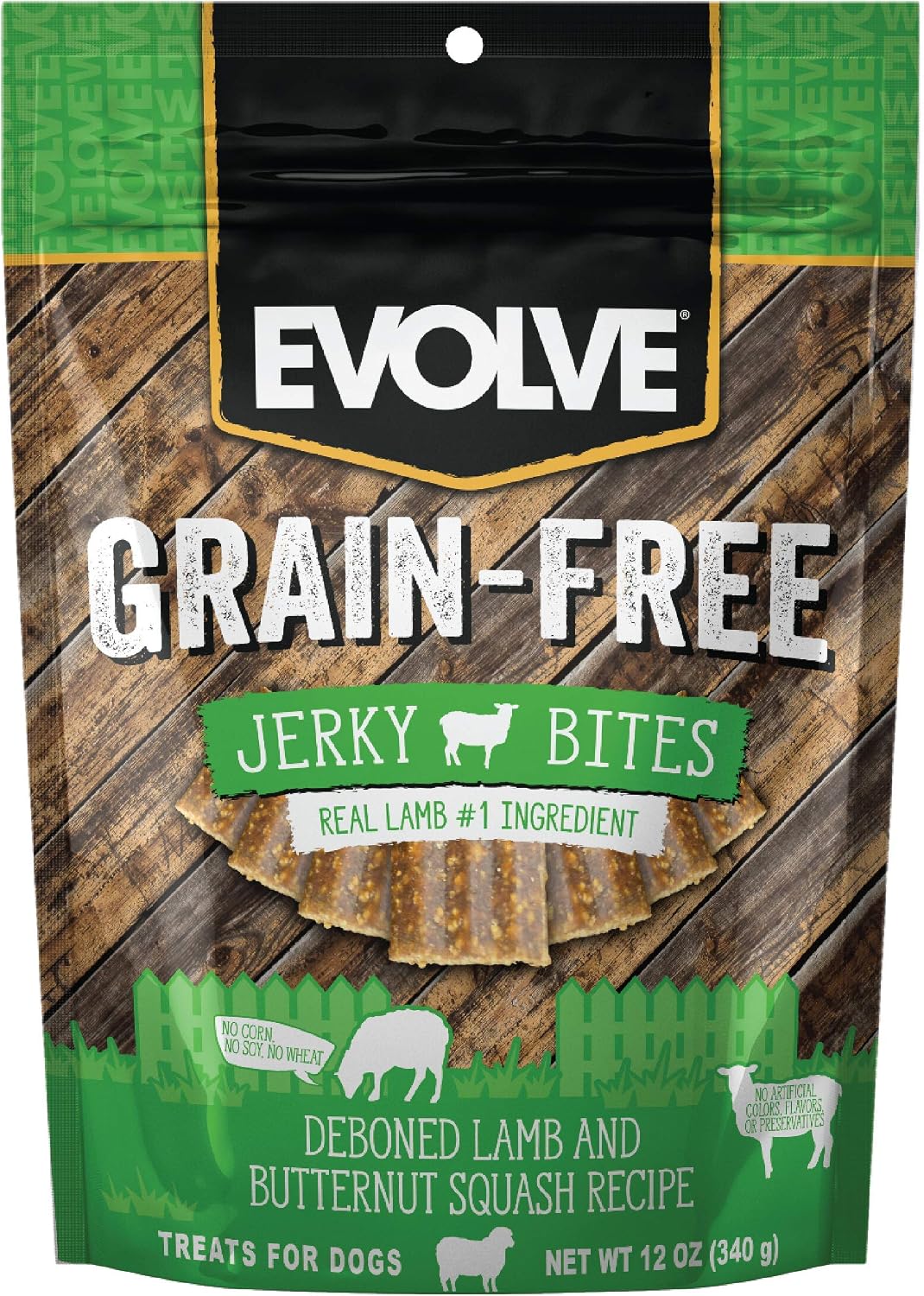 Evolve Grain Free Salmon and Sweet Potato Jerky Bites Dog Treats